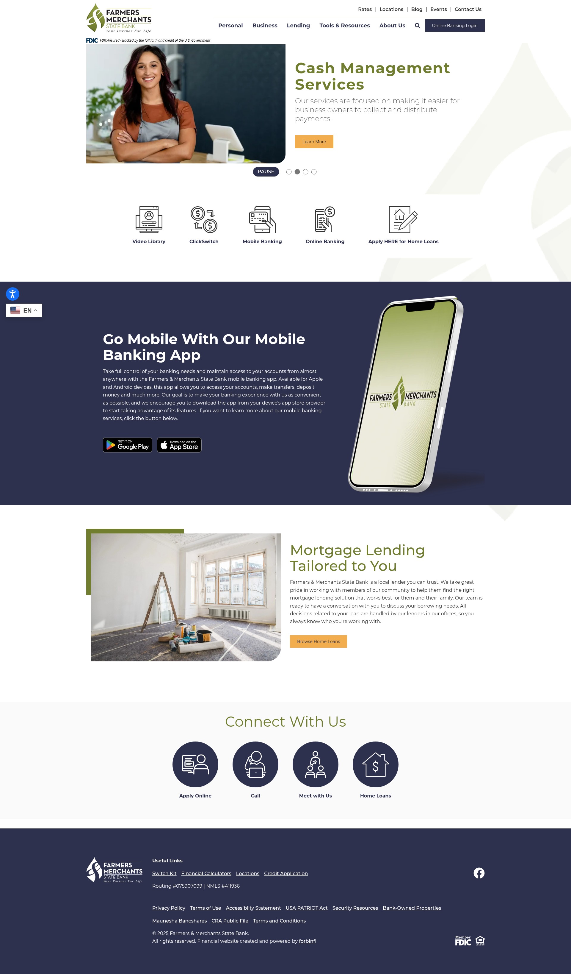 Screenshot of www.fandmstbk.com