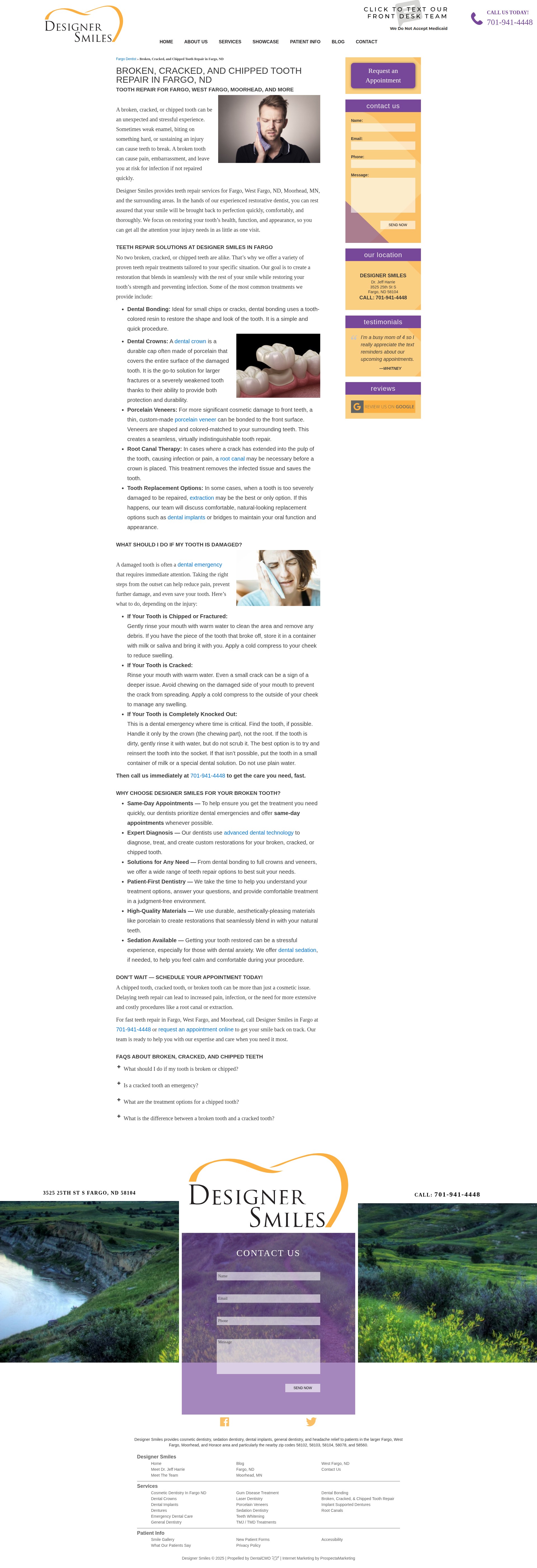 Screenshot of www.fargodentalcare.com