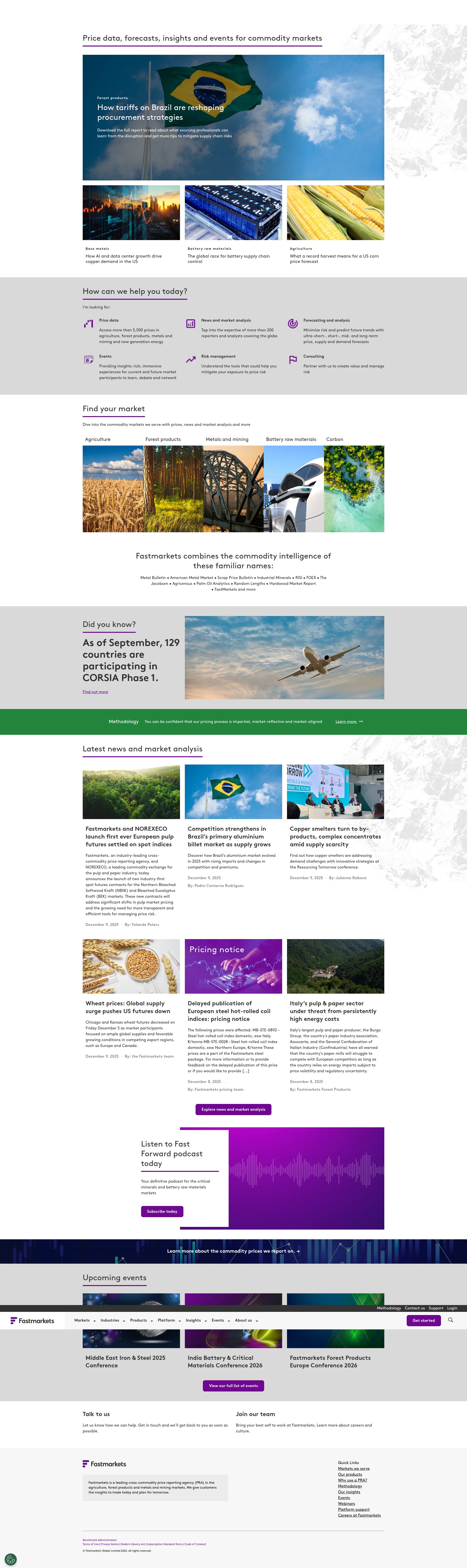 Screenshot of www.fastmarkets.com