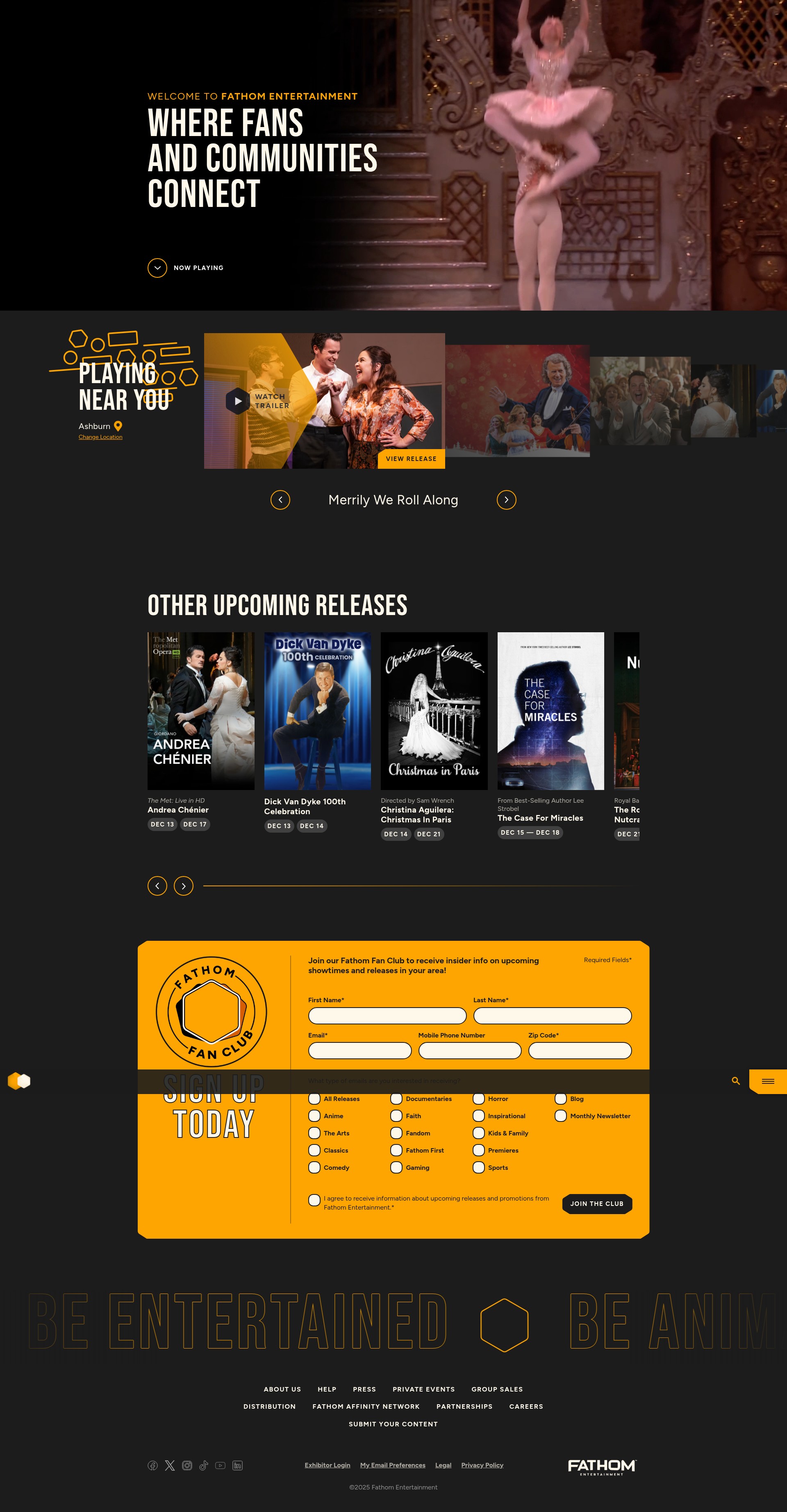 Screenshot of www.fathomentertainment.com