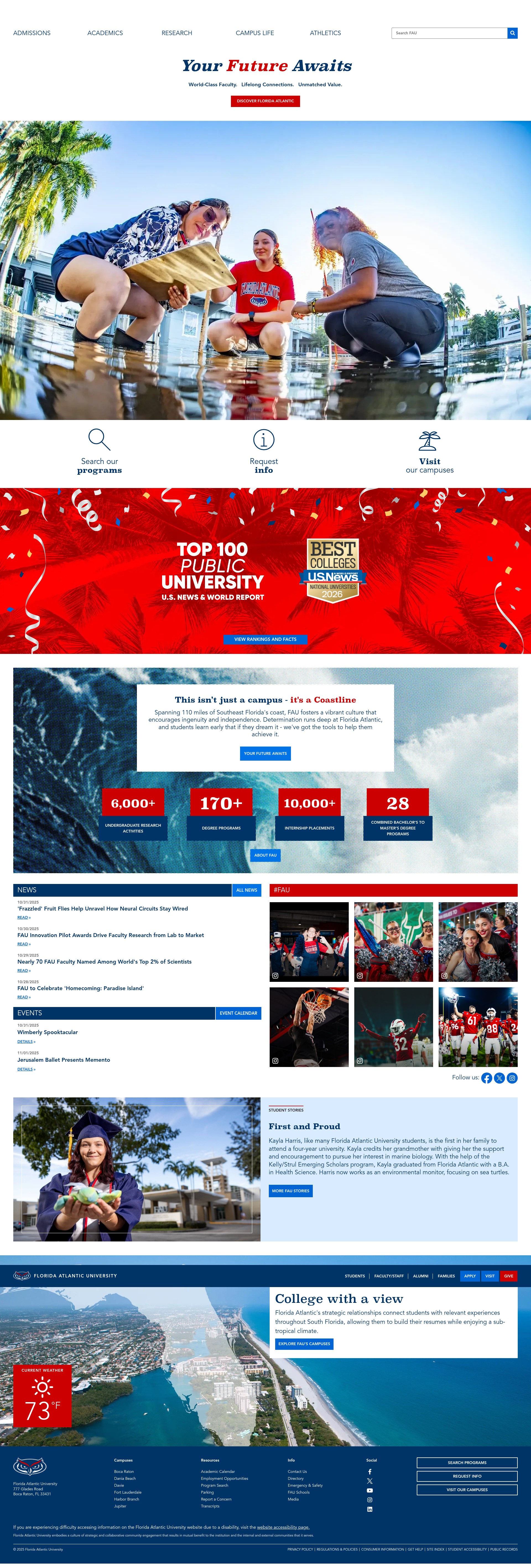 Screenshot of www.fau.edu