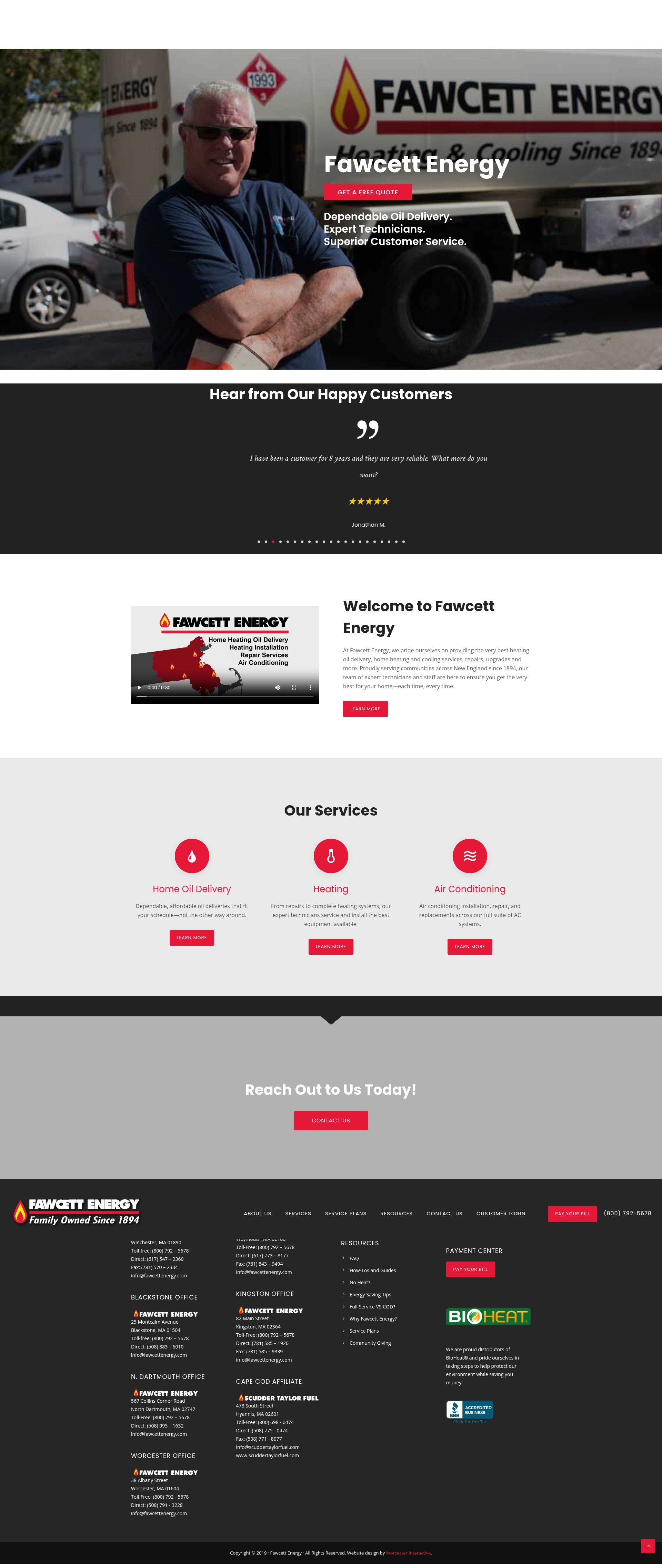 Screenshot of www.fawcettenergy.com