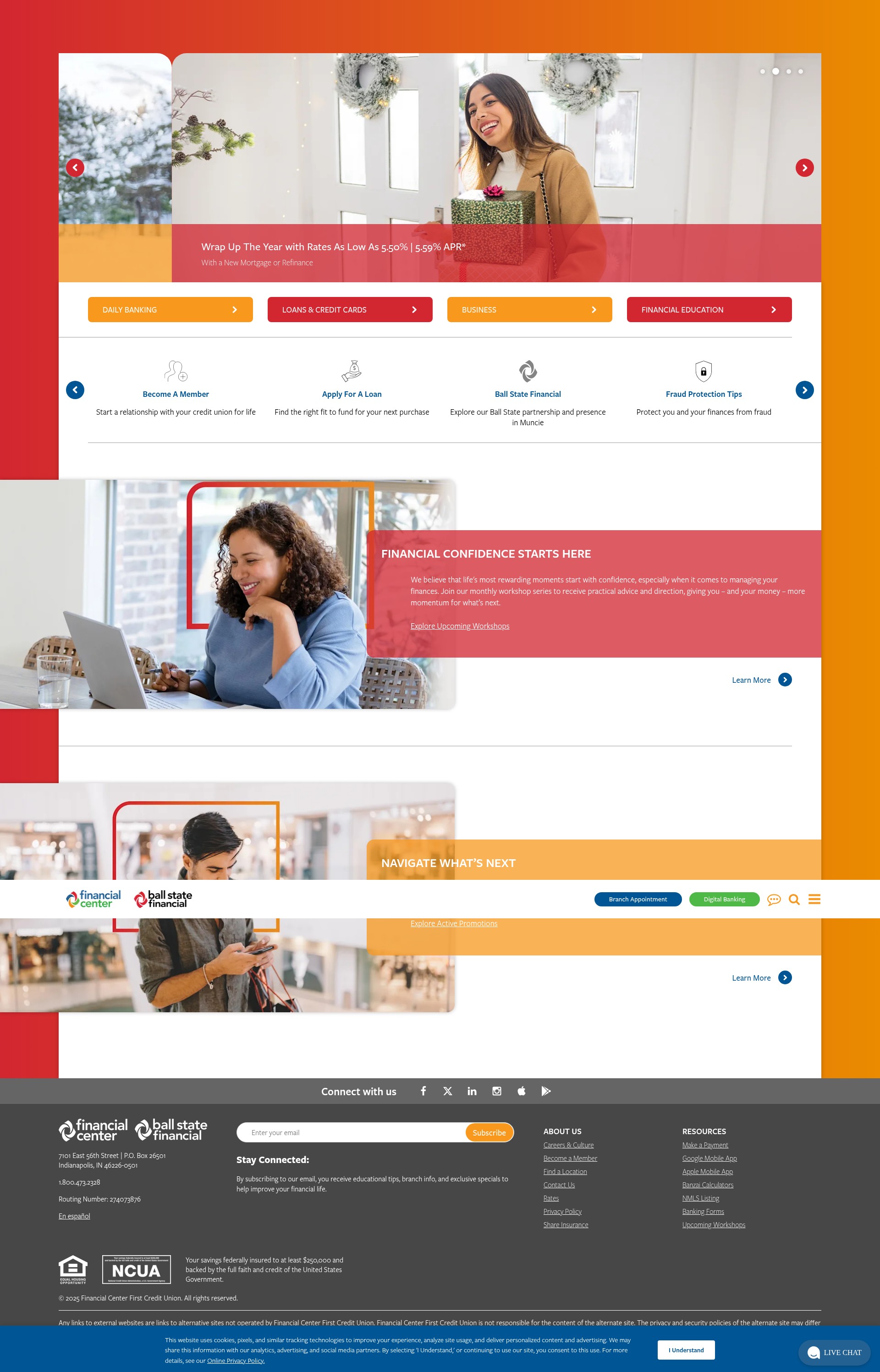 Screenshot of www.fcfcu.com