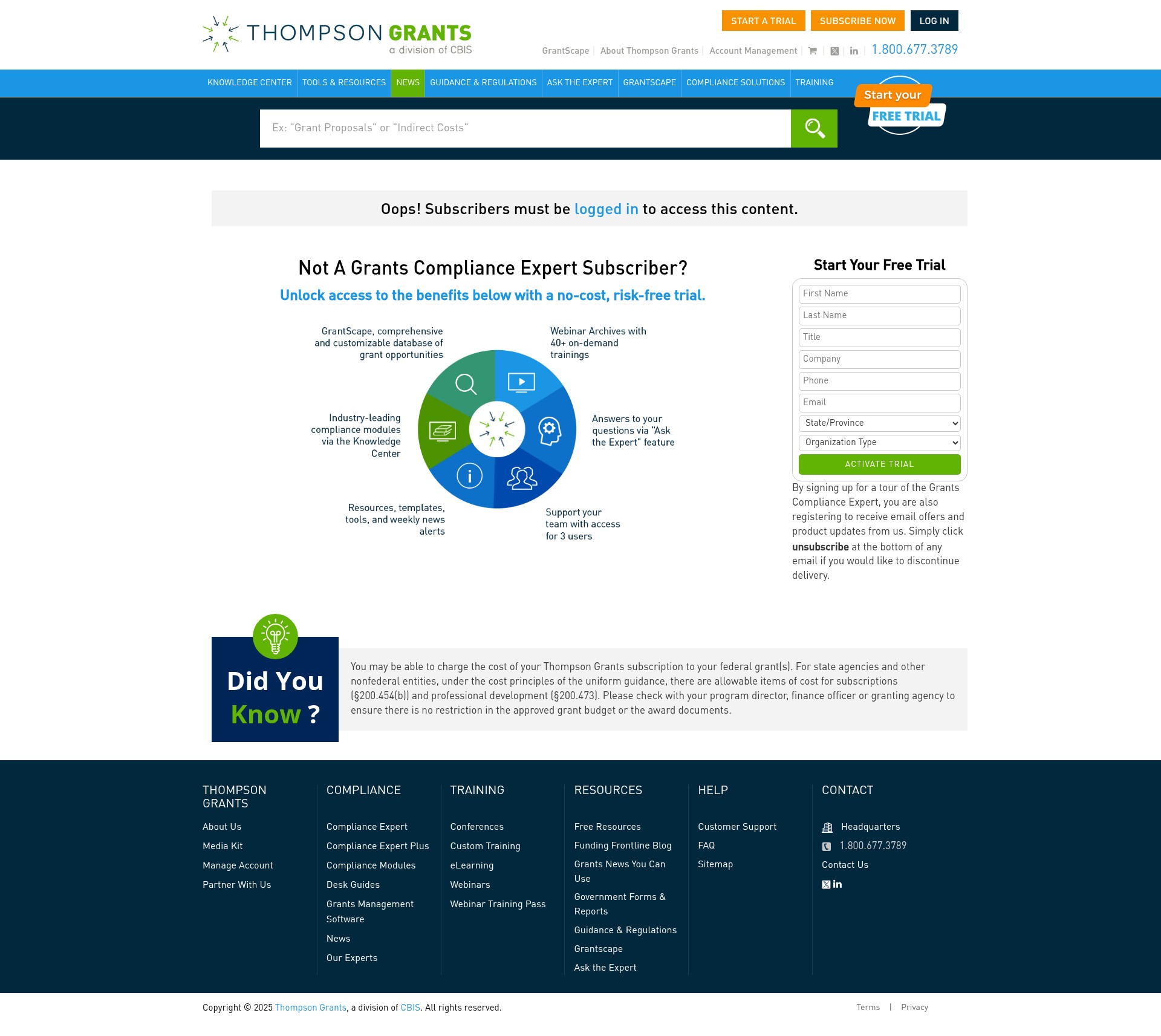 Screenshot of www.federalgrantsforum.com