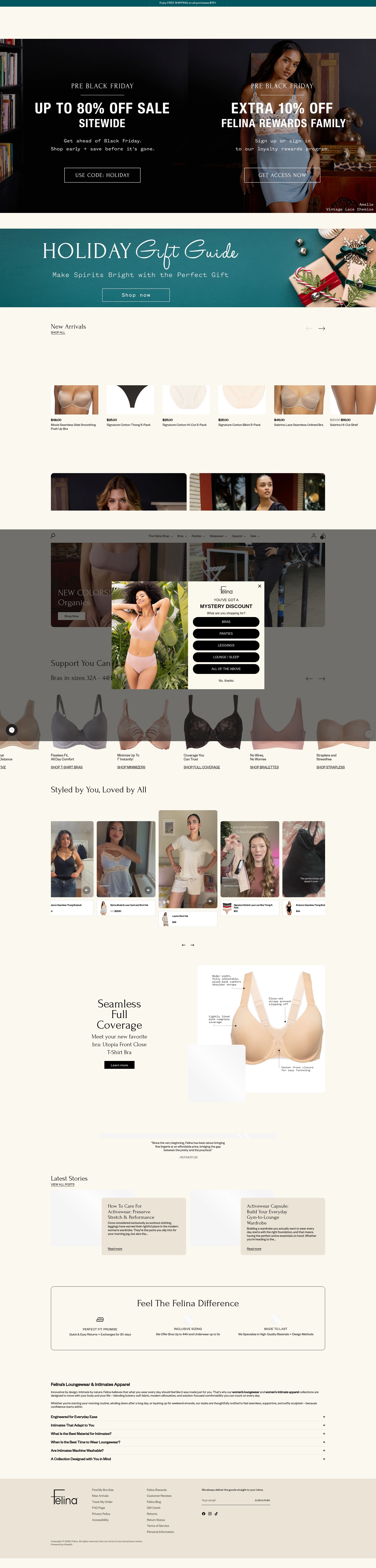 Screenshot of www.felina.com