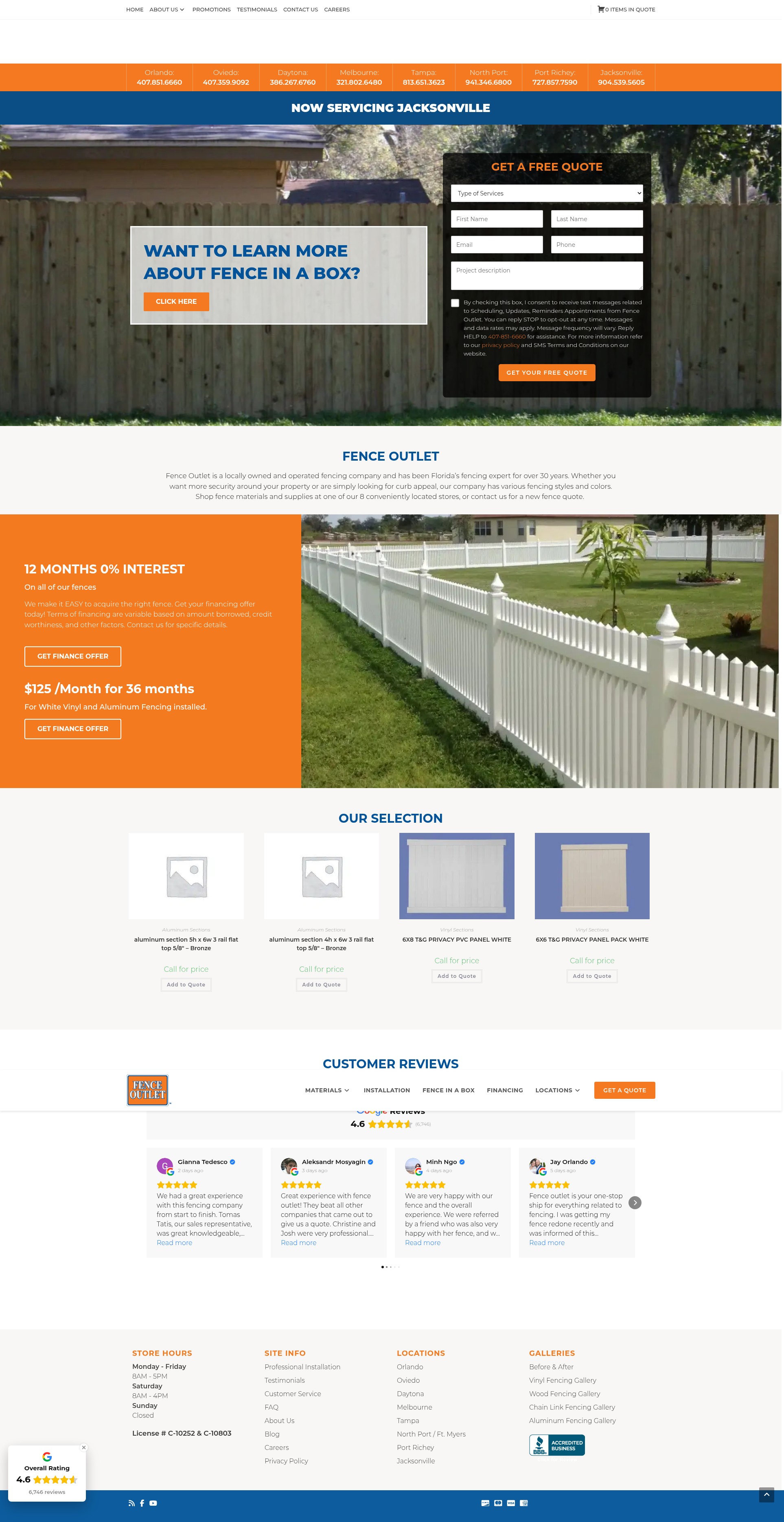 Screenshot of www.fenceoutlet.com