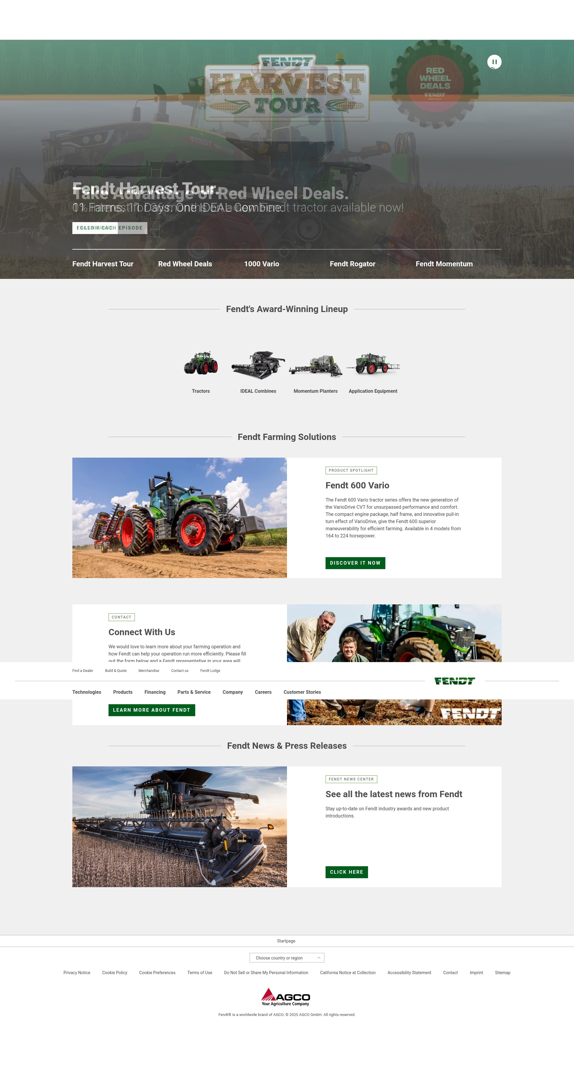 Screenshot of www.fendt.com
