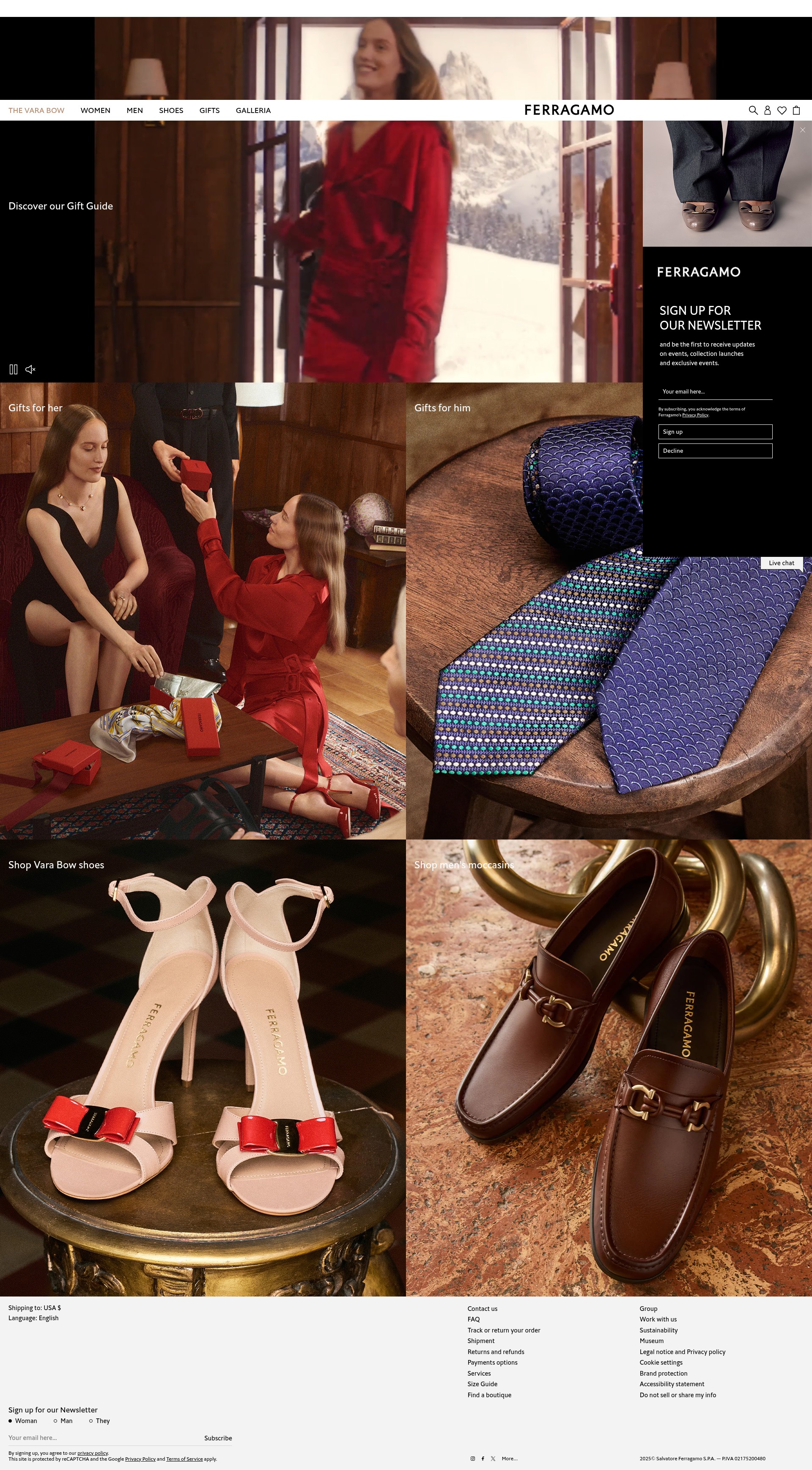 Screenshot of www.ferragamo.com