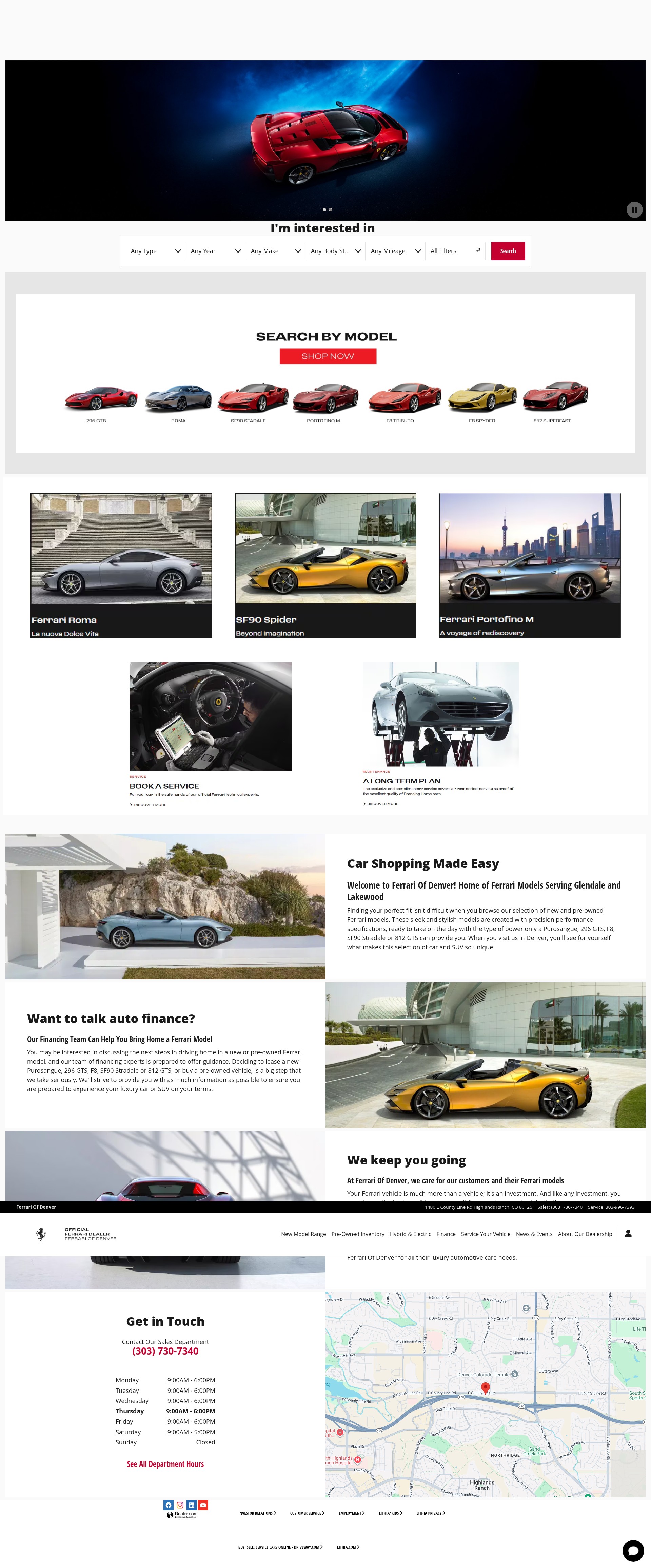 Screenshot of www.ferrariofdenver.com