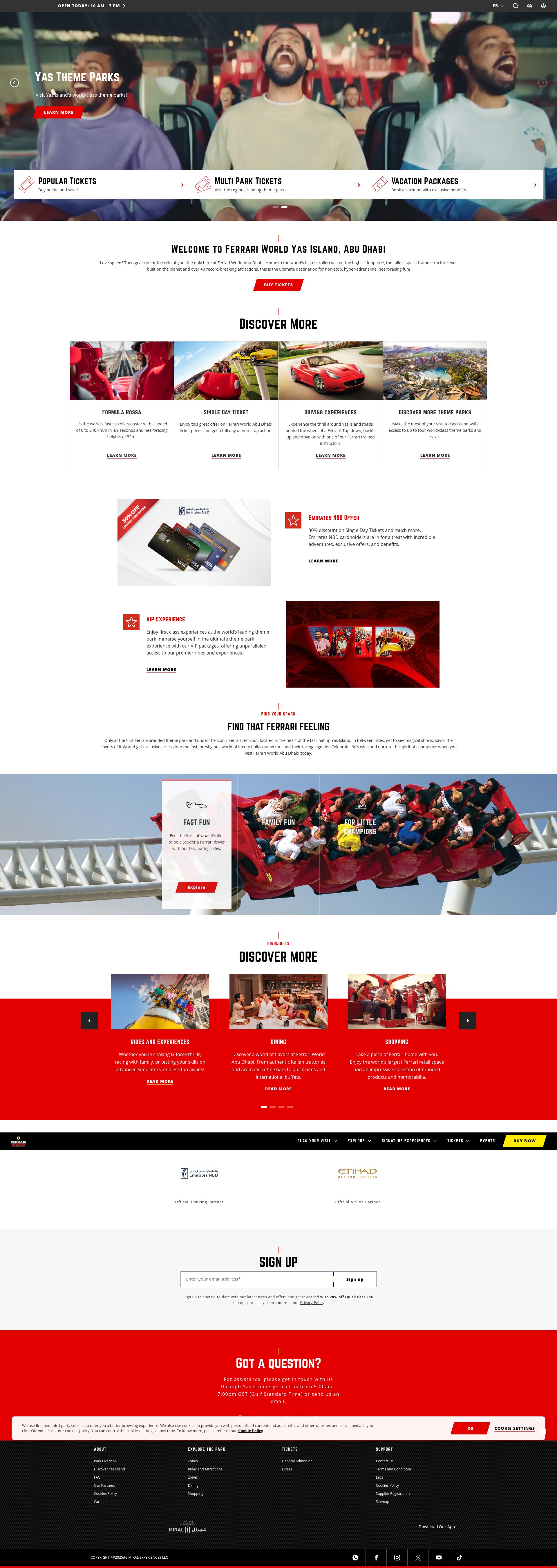 Screenshot of www.ferrariworldabudhabi.com