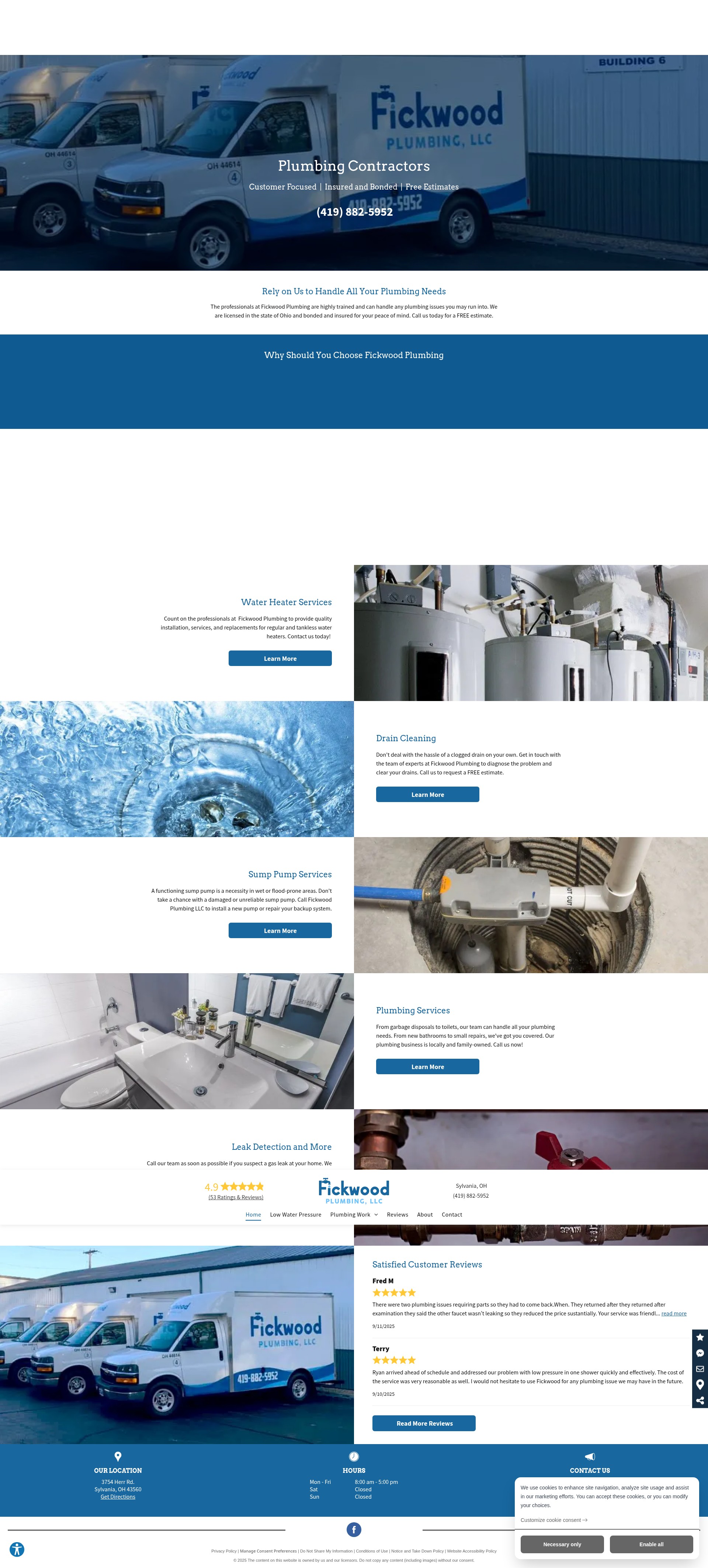 Screenshot of www.fickwoodplumbing.com
