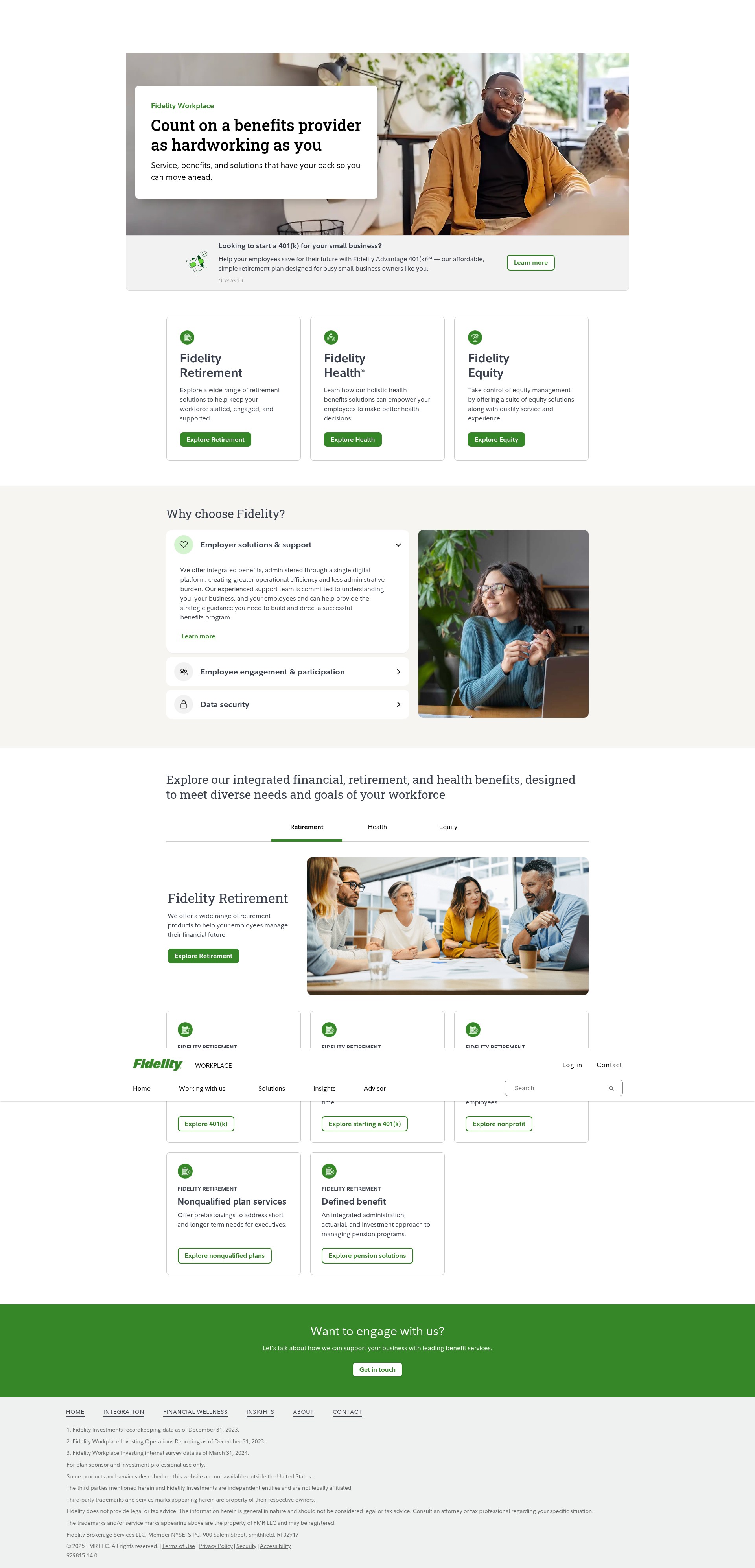 Screenshot of www.fidelityworkplace.com