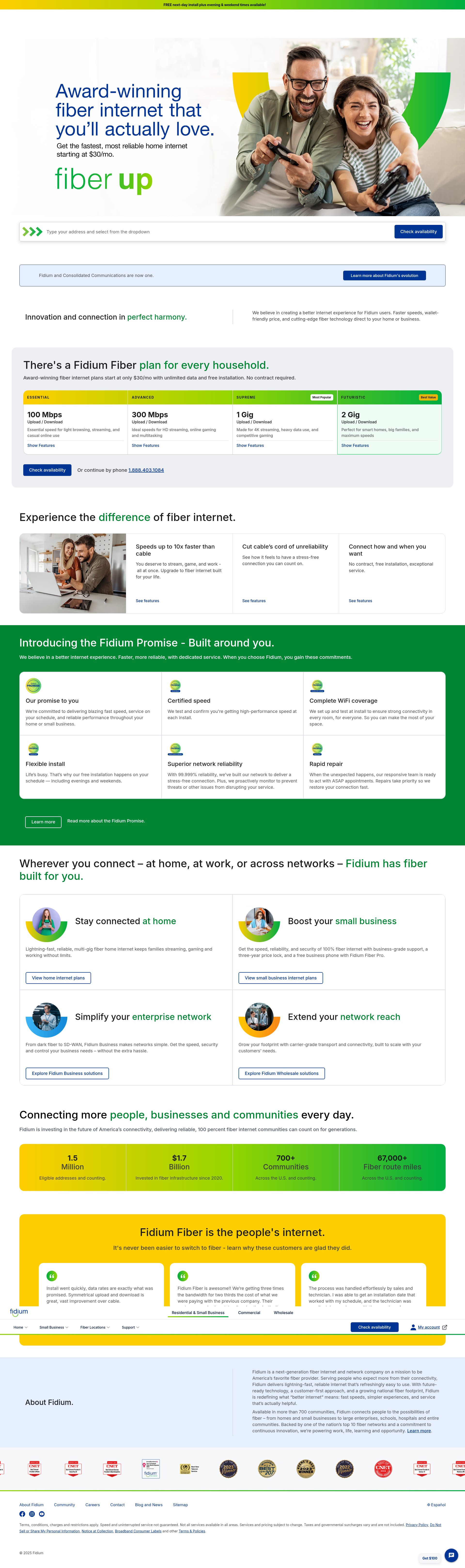 Screenshot of www.fidiumfiber.com