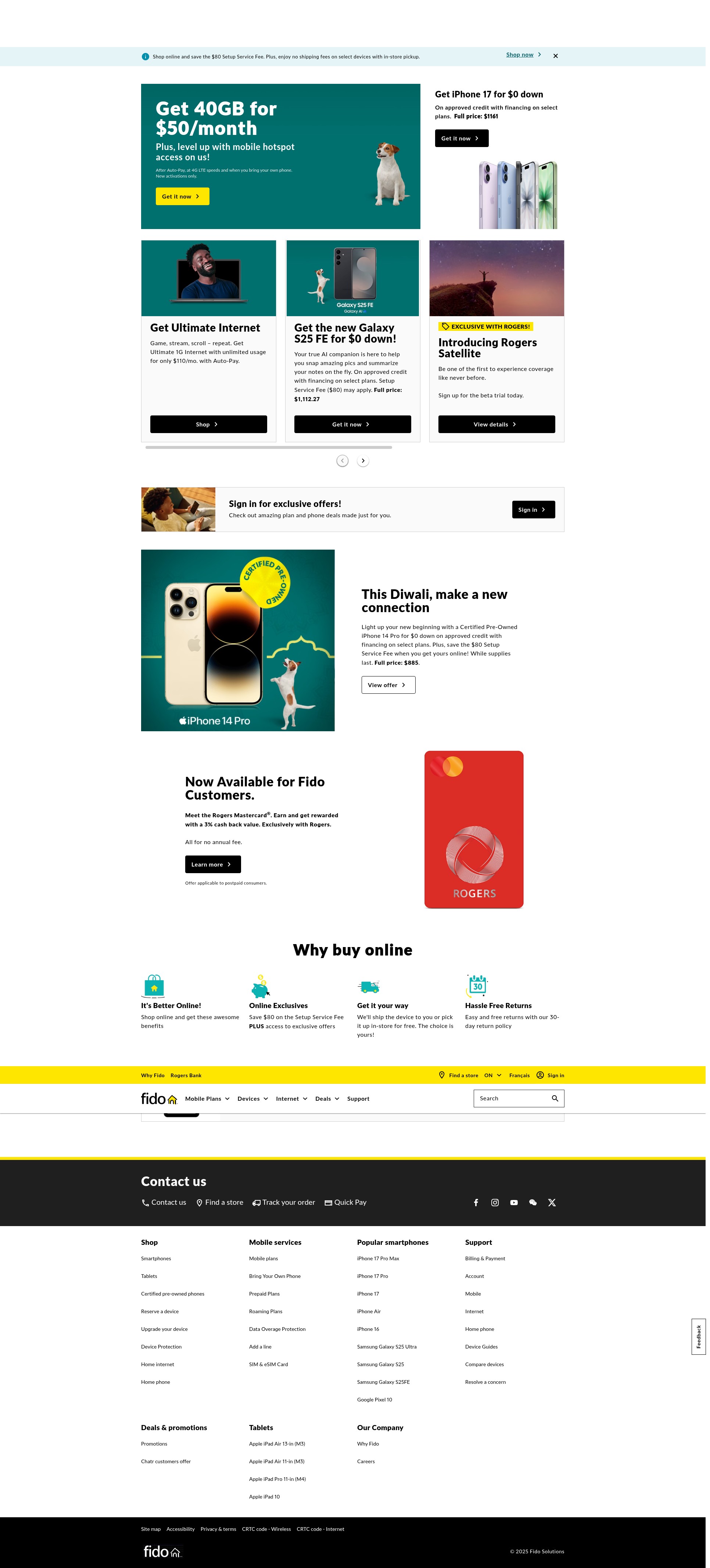 Screenshot of www.fido.ca