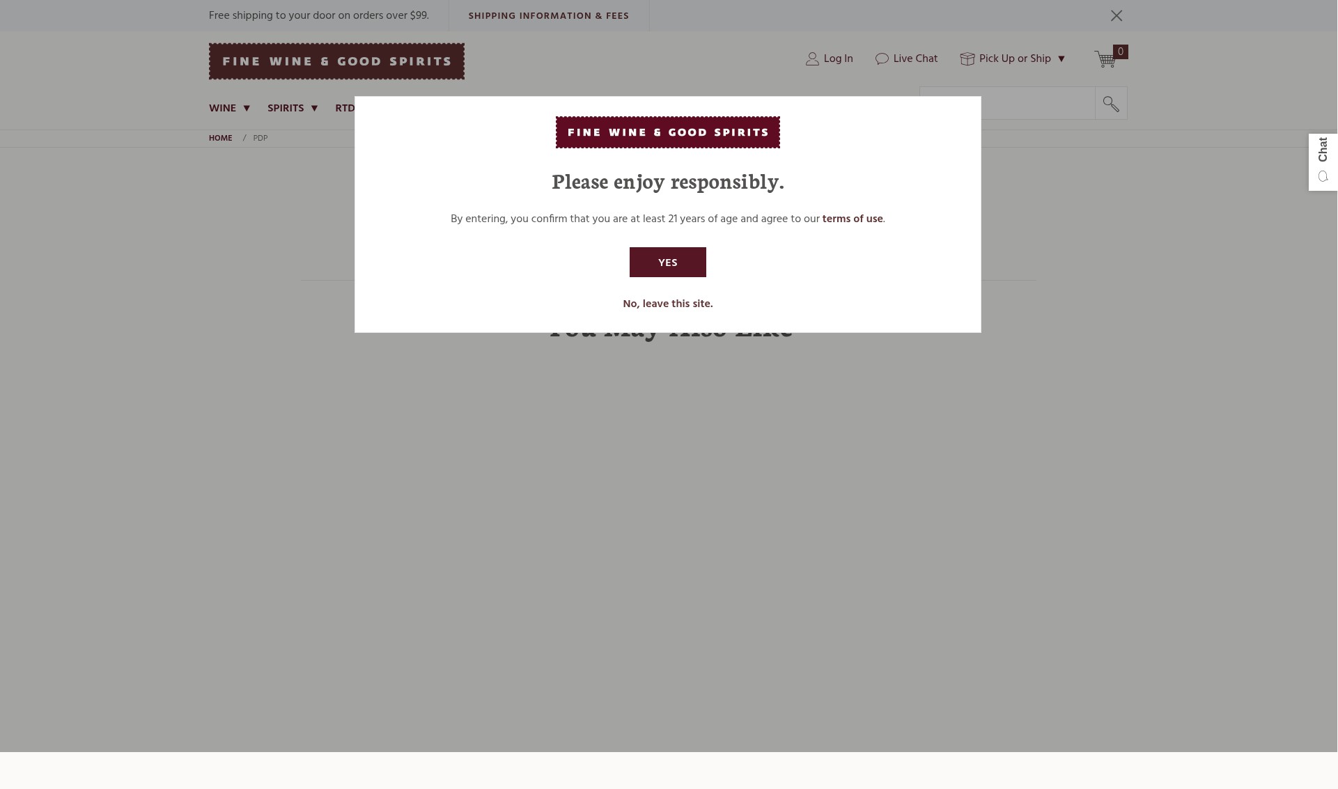 Screenshot of www.finewineandgoodspirits.com