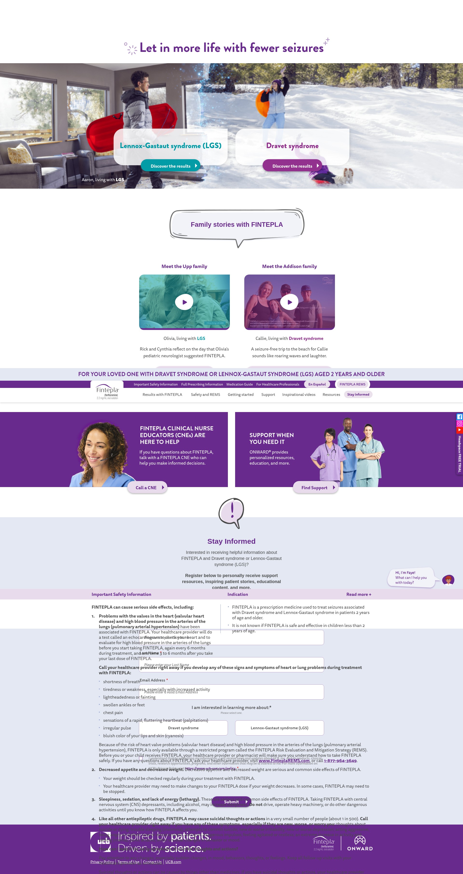 Screenshot of www.fintepla.com