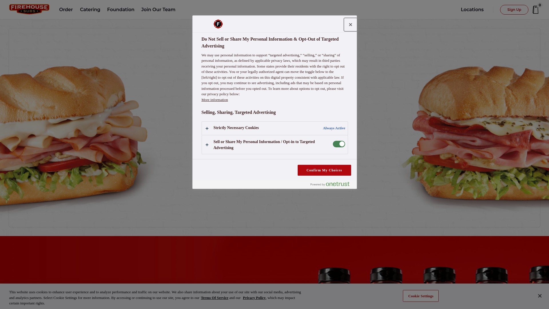 Screenshot of www.firehousesubs.com