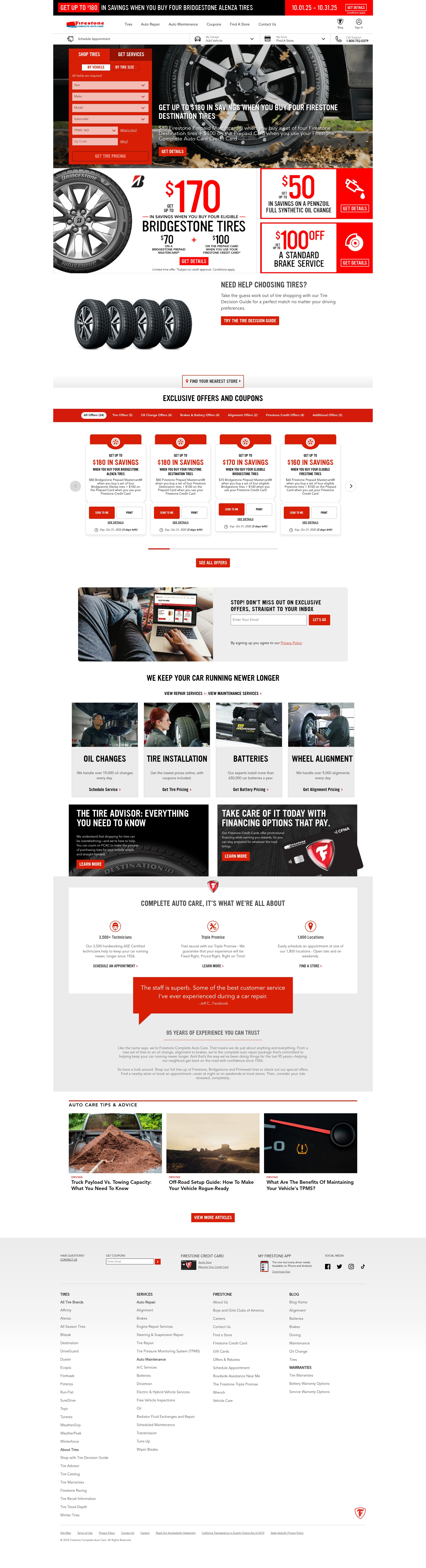 Screenshot of www.firestonecompleteautocare.com