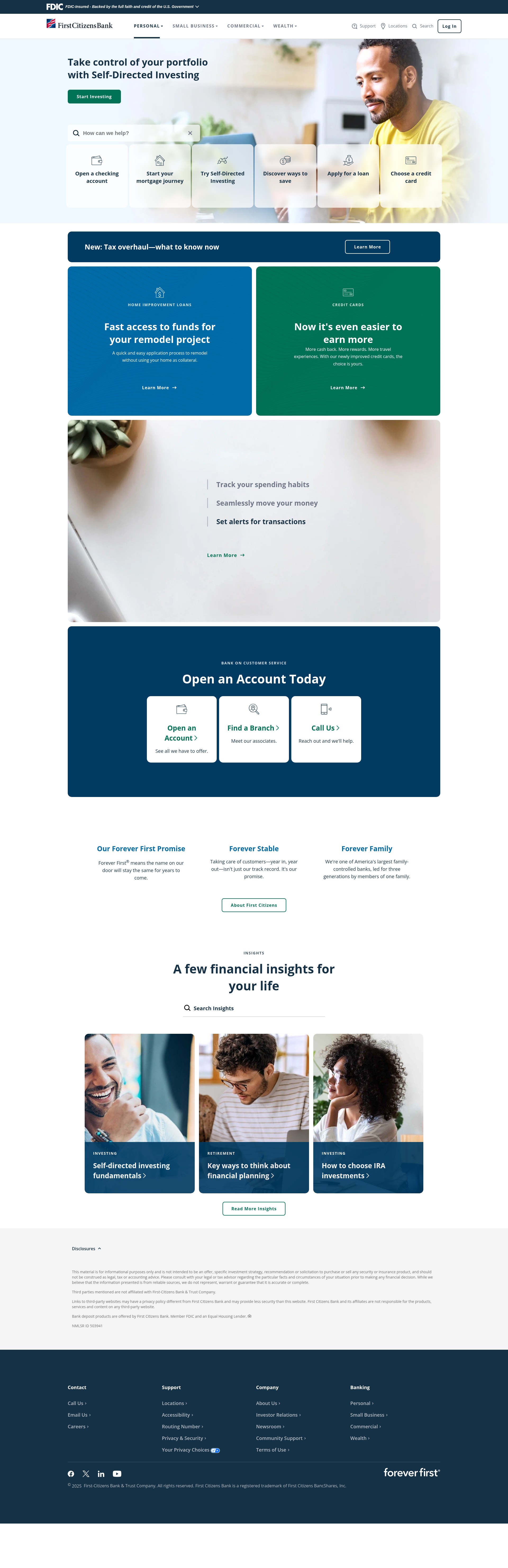 Screenshot of www.firstcitizens.com