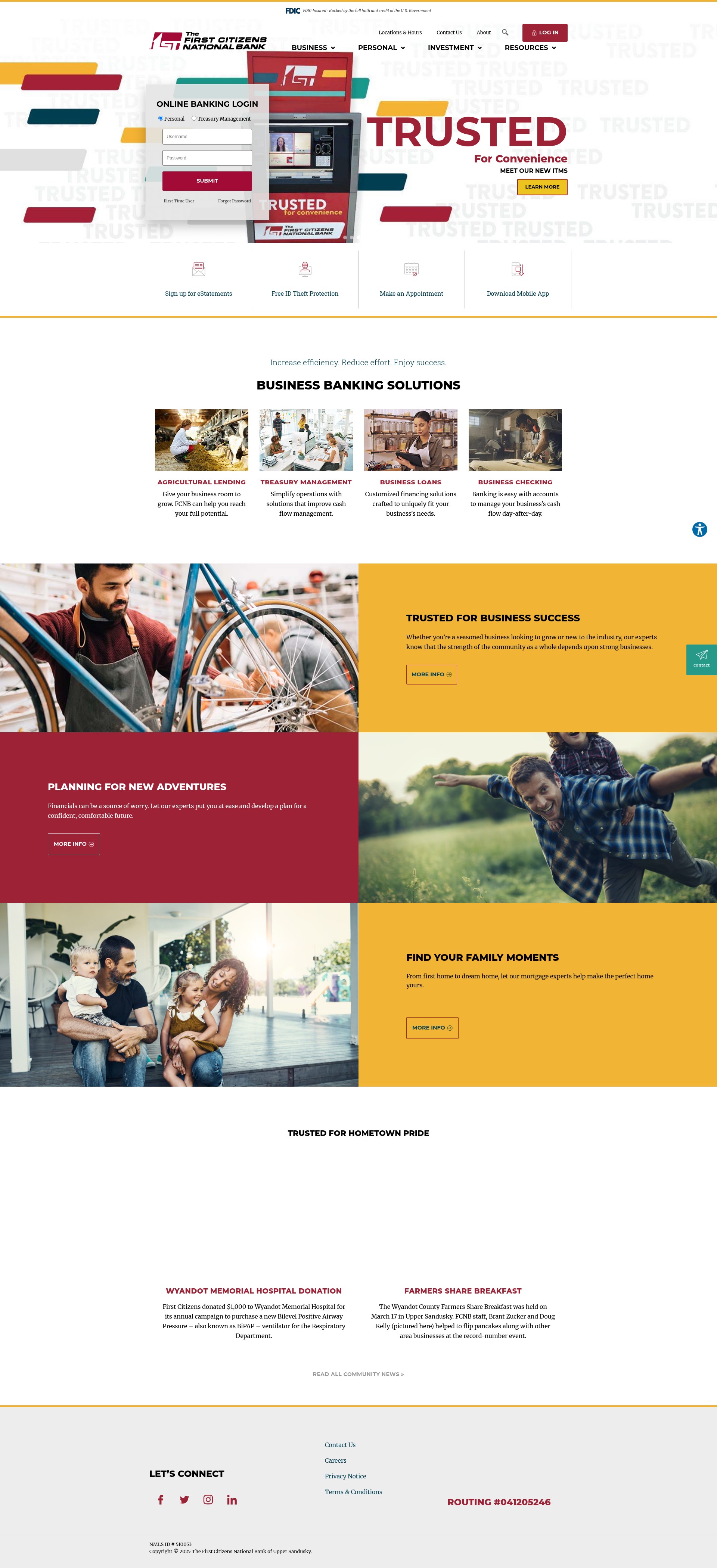 Screenshot of www.firstcitizensnational.com