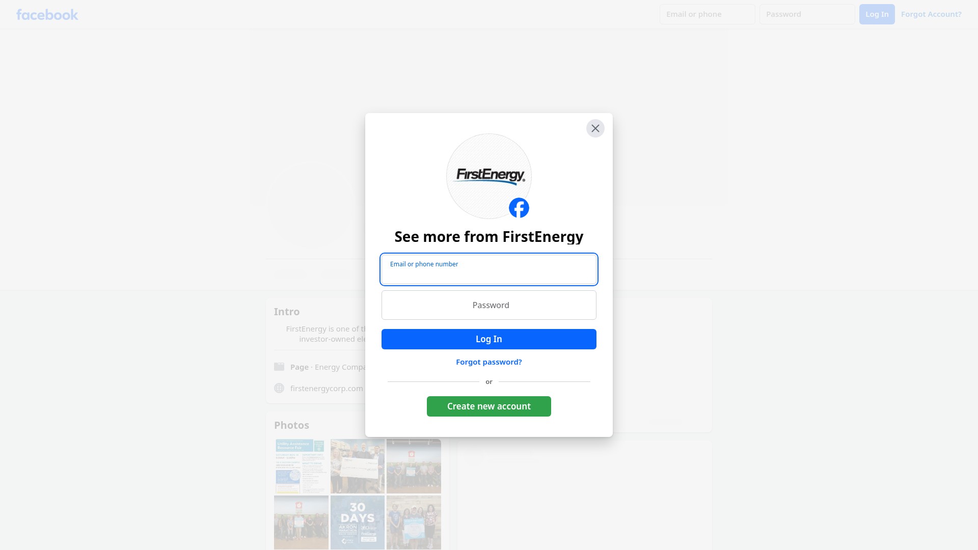 Screenshot of www.firstenergycorp.com