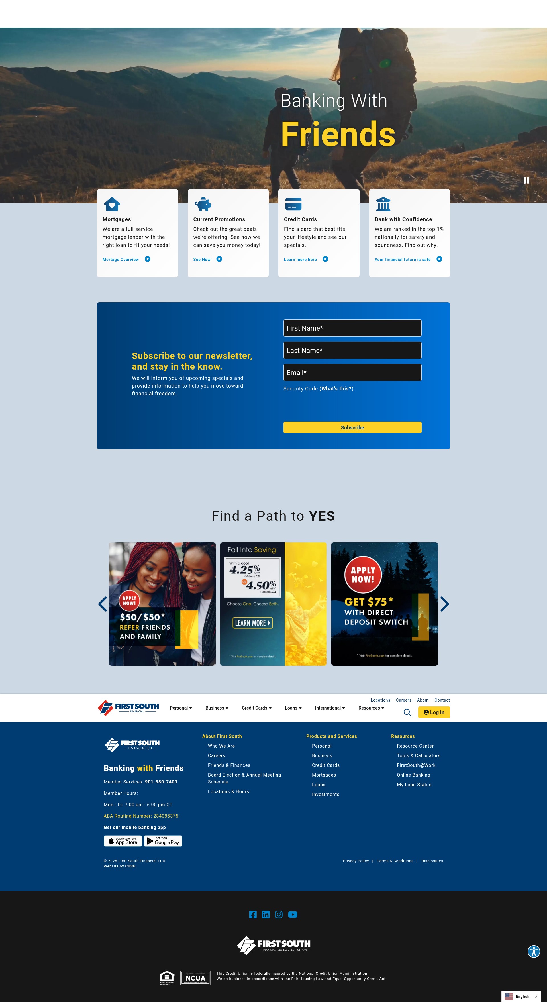 Screenshot of www.firstsouth.com