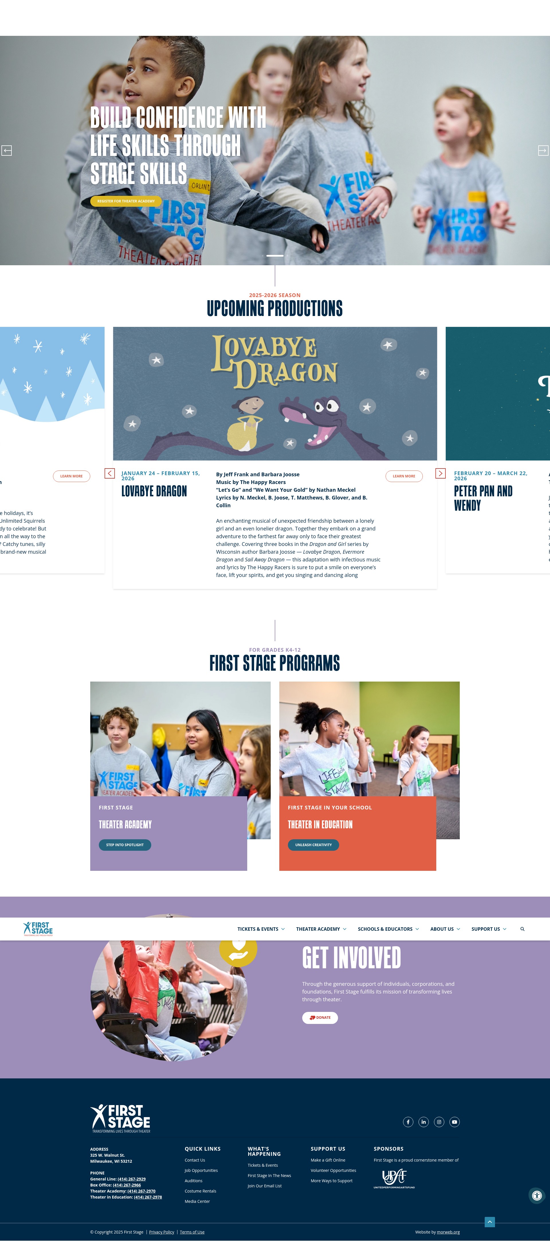 Screenshot of www.firststage.org