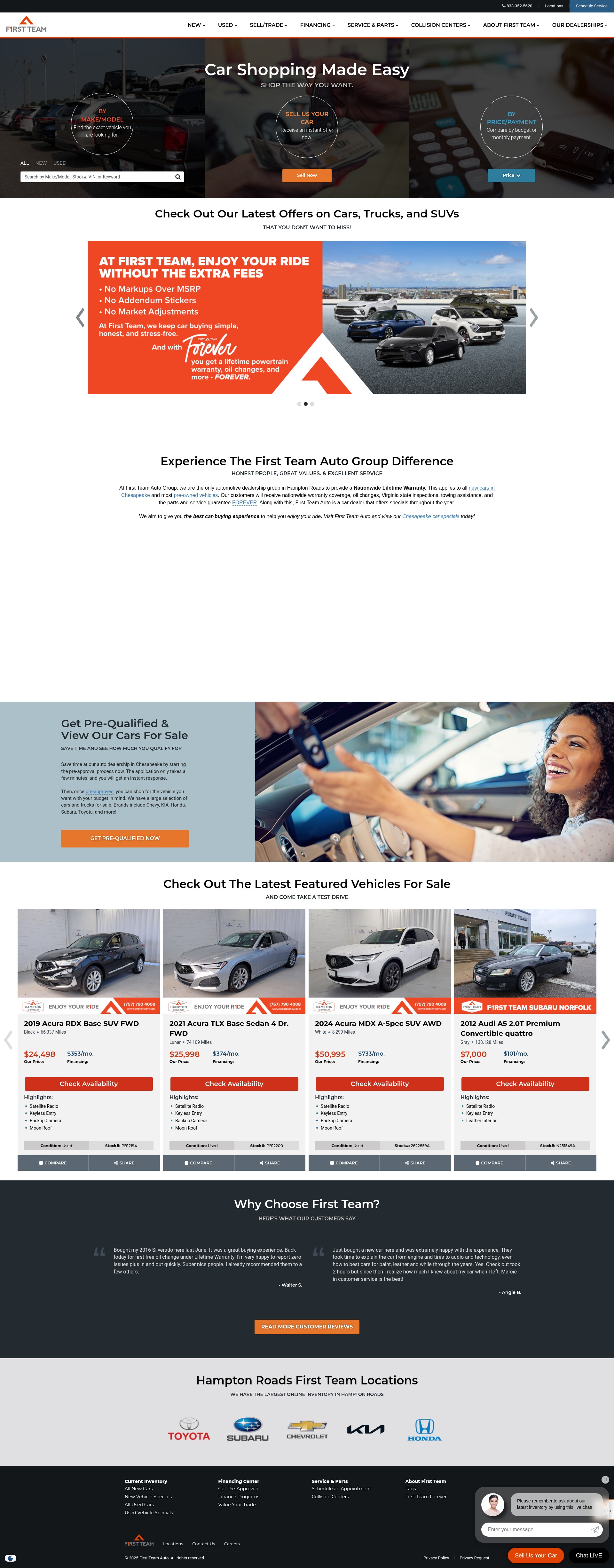 Screenshot of www.firstteamauto.com