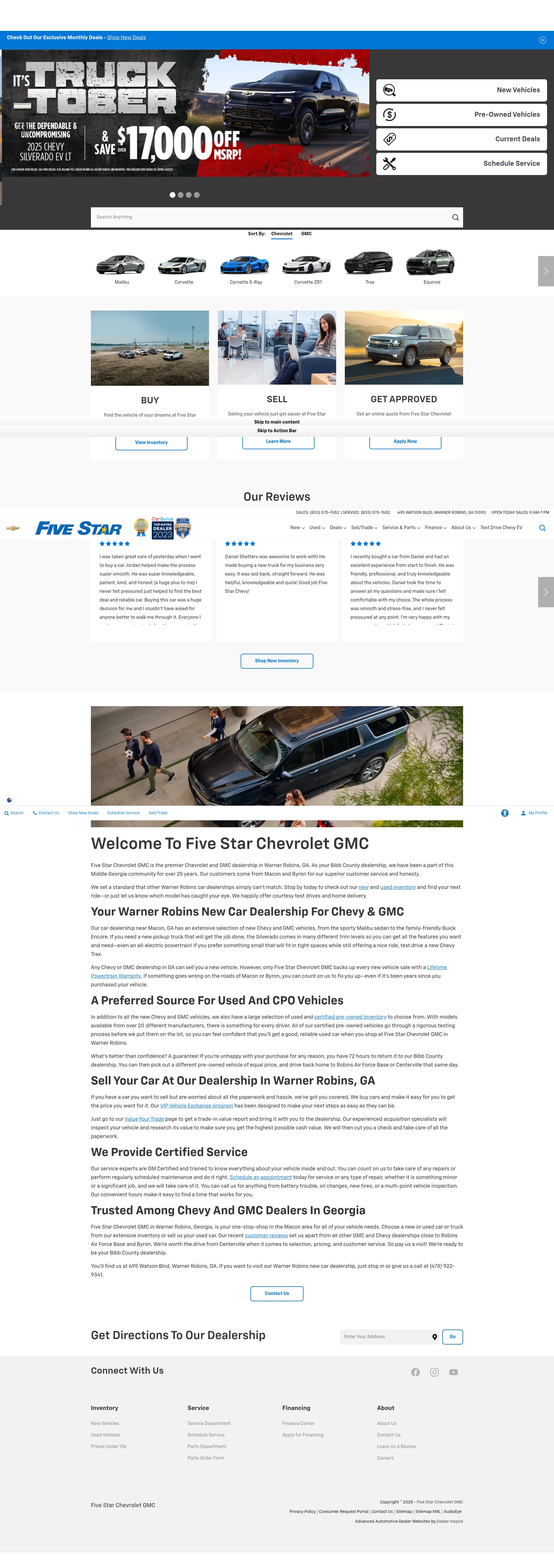 Screenshot of www.fivestarchevy.net