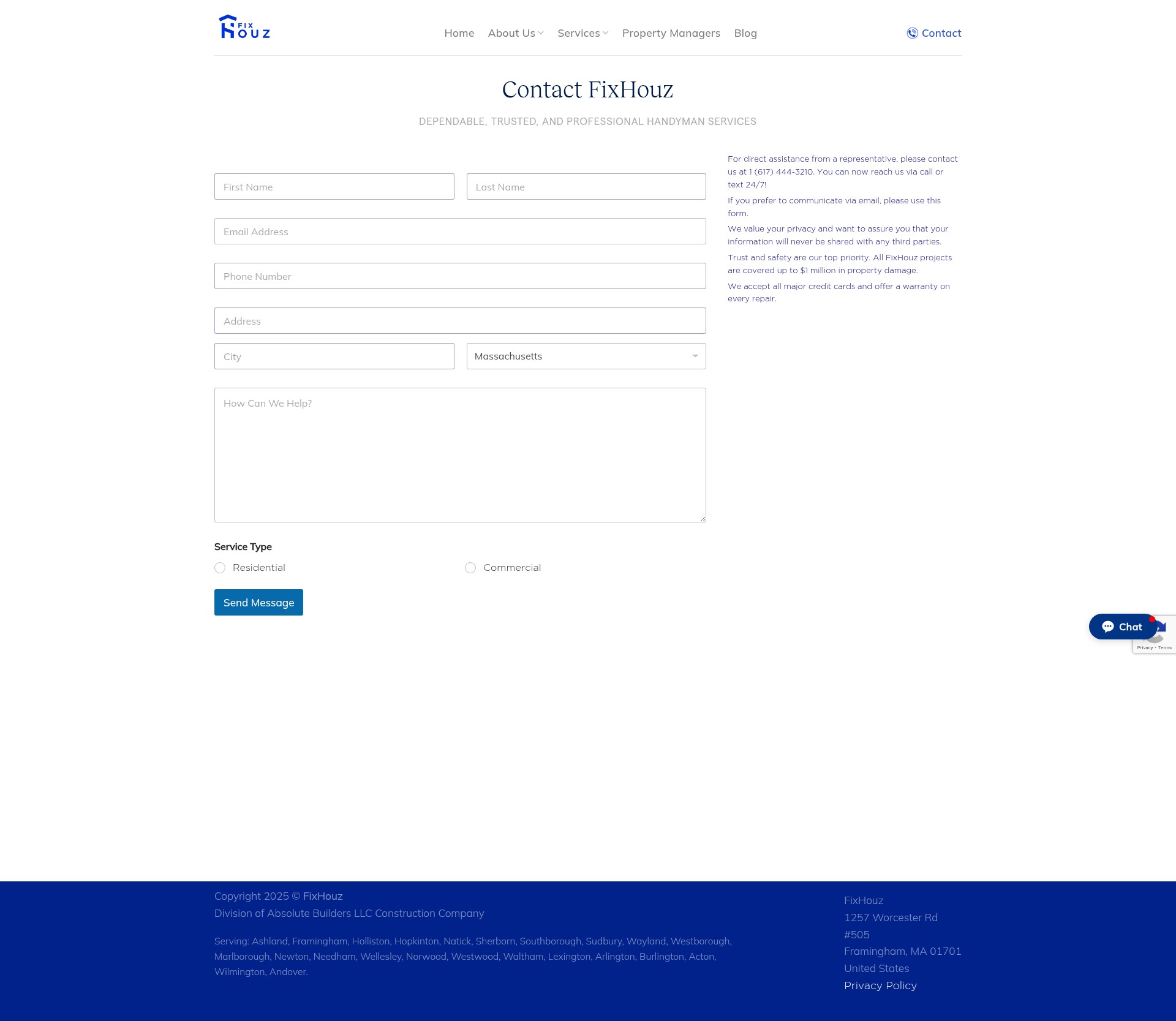 Screenshot of www.fixhouz.com
