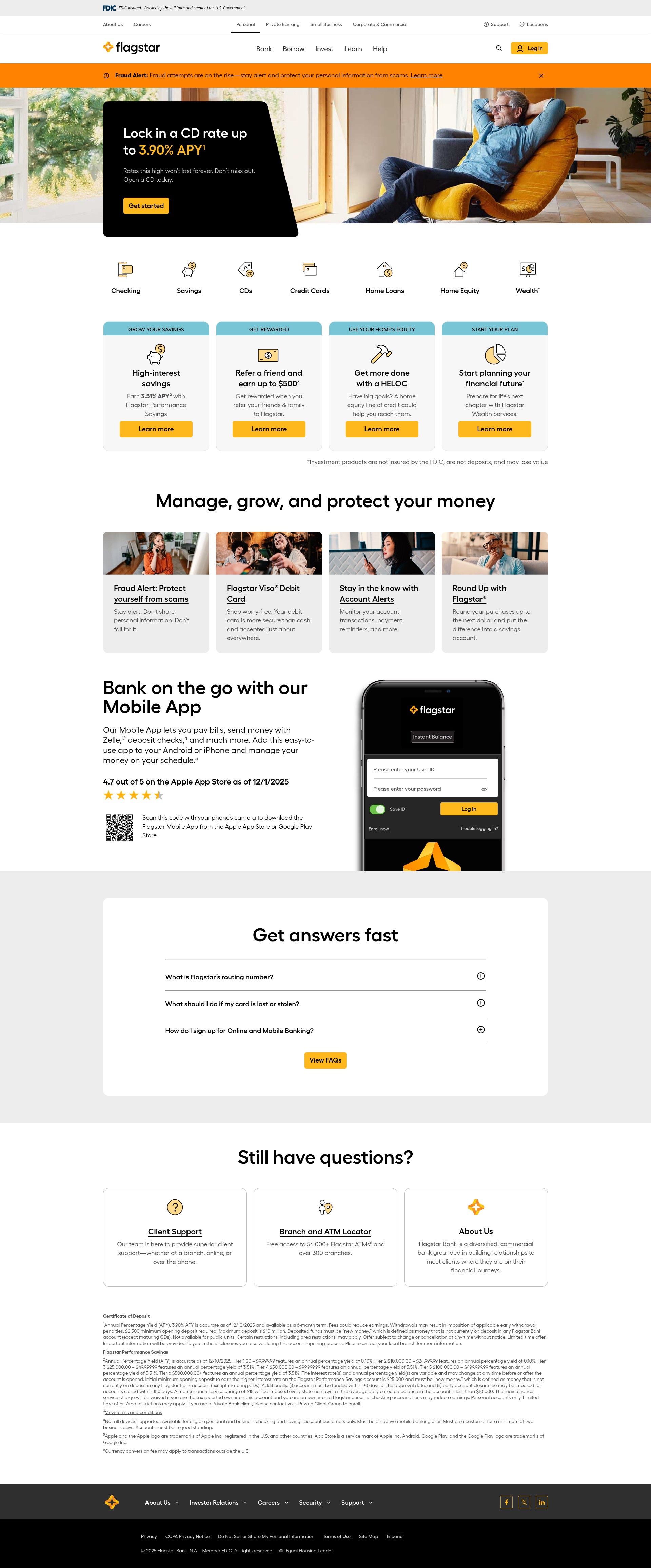 Screenshot of www.flagstar.com