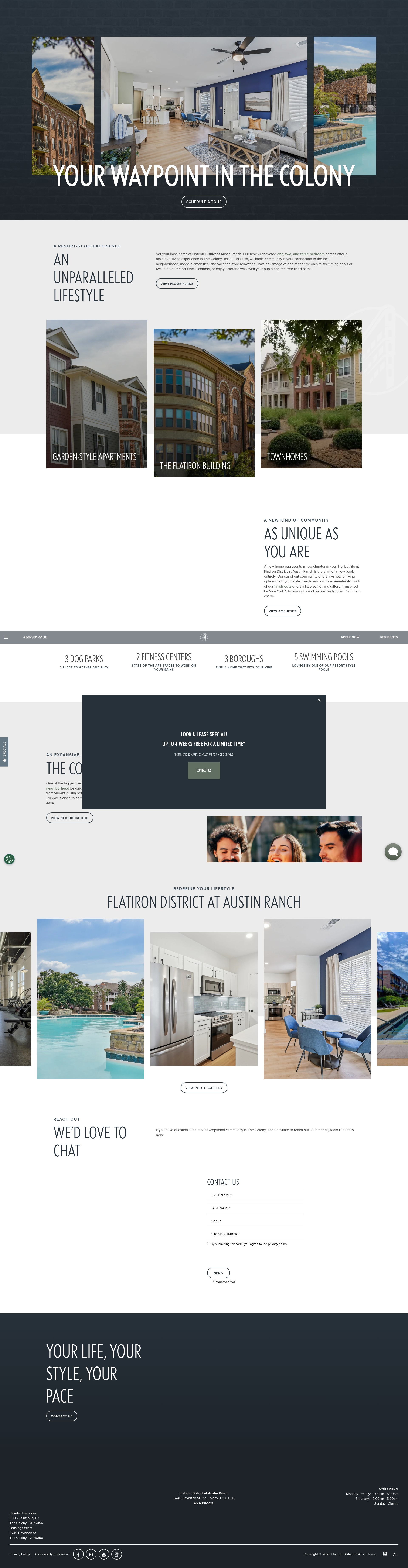 Screenshot of www.flatirondistrictataustinranch.com