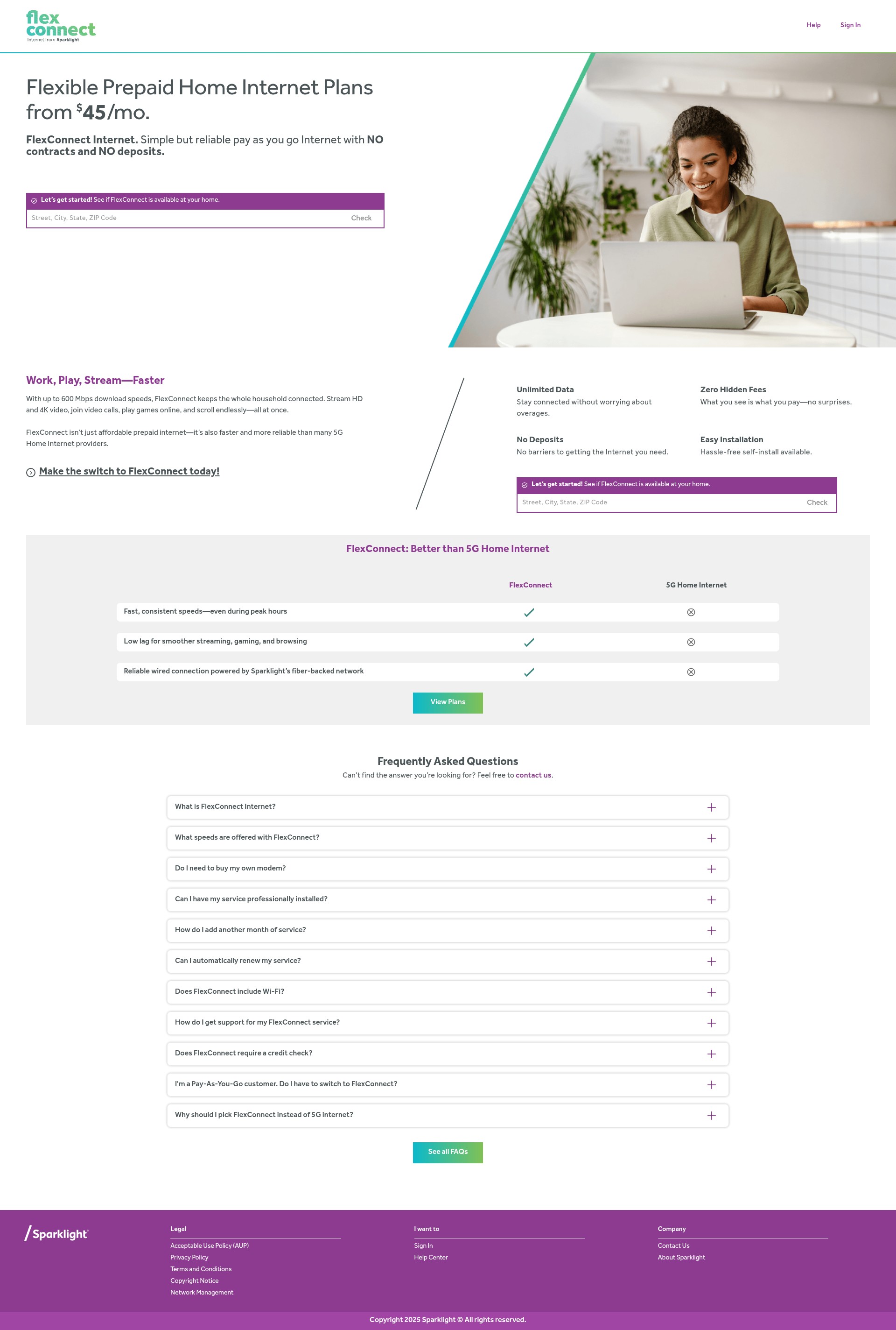 Screenshot of www.flexconnectinternet.com