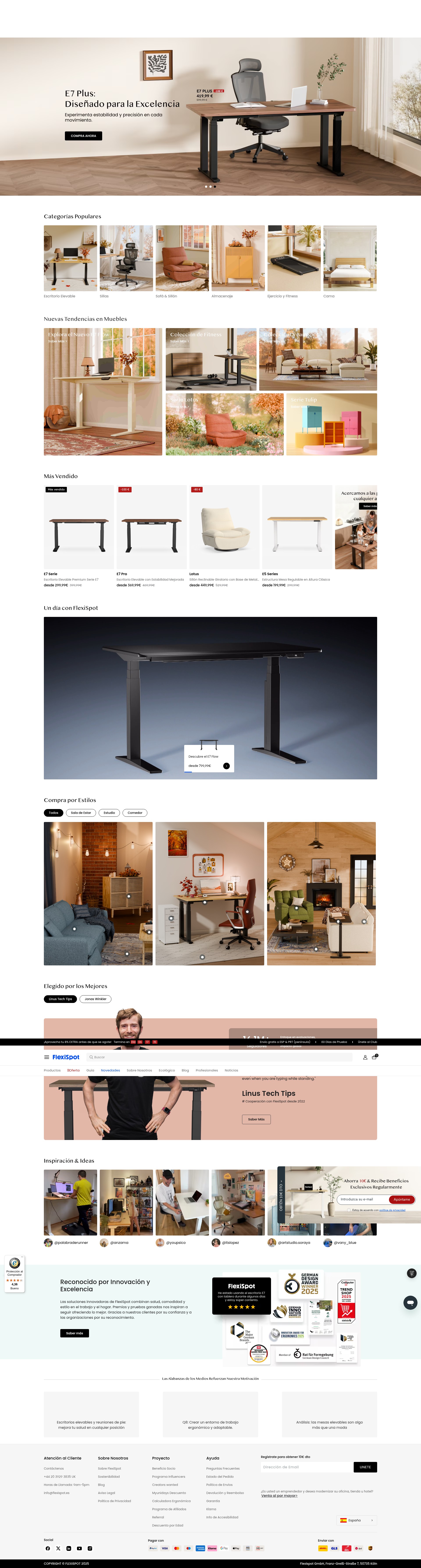 Screenshot of www.flexispot.es
