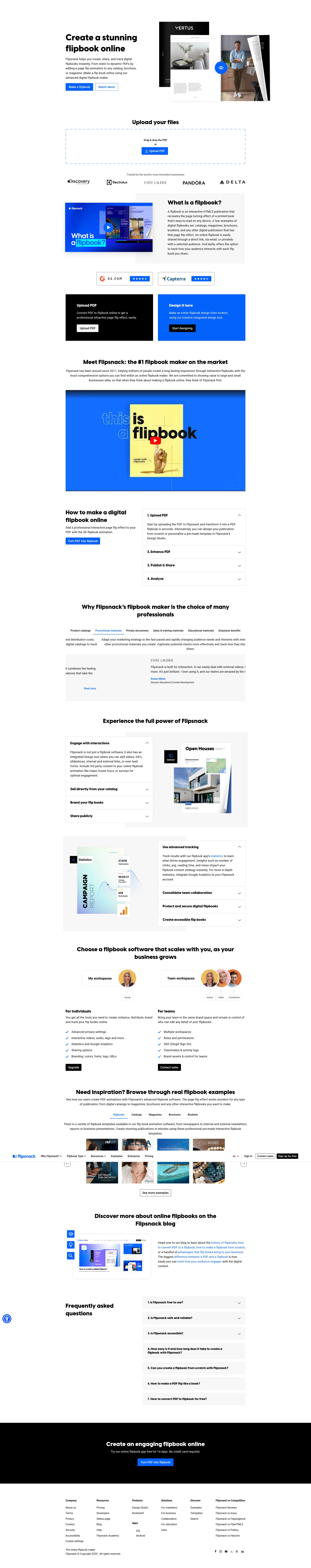 Screenshot of www.flipsnack.com