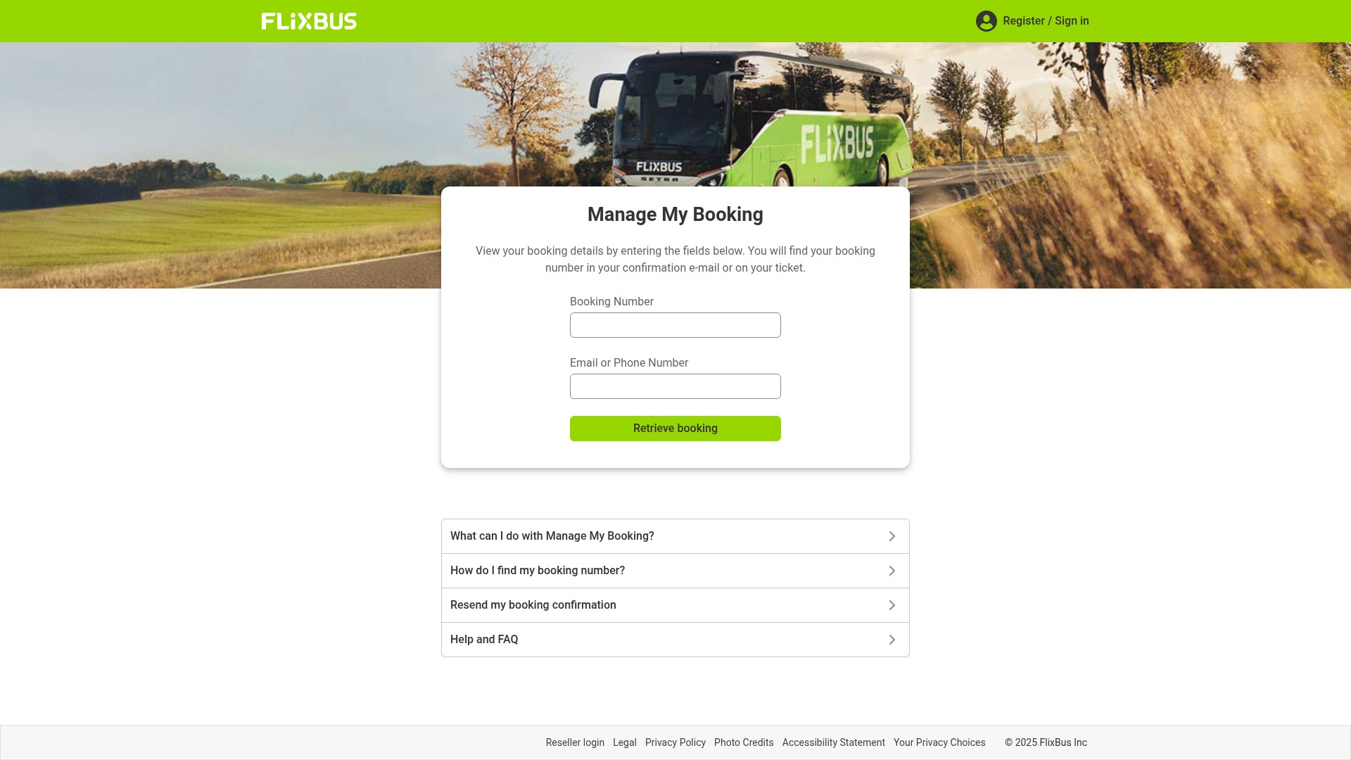 Screenshot of www.flixbus.com