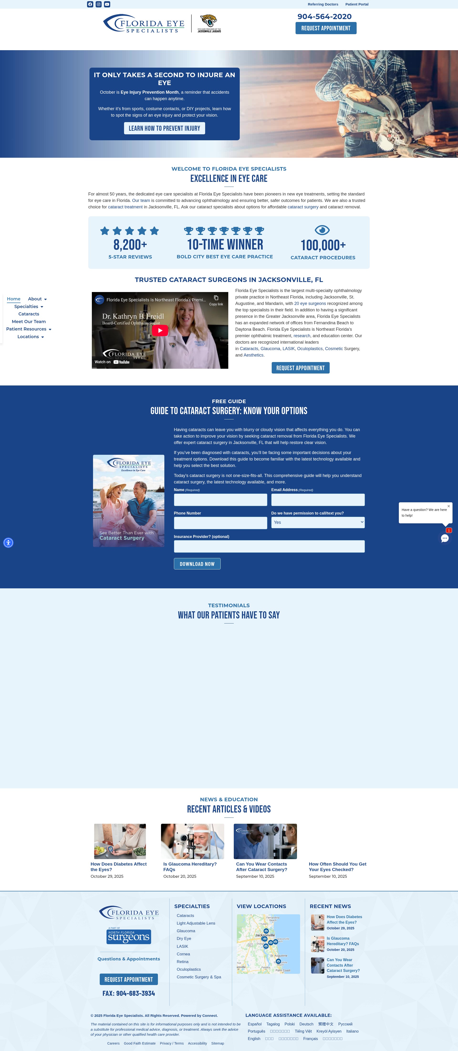 Screenshot of www.floridaeyespecialists.com