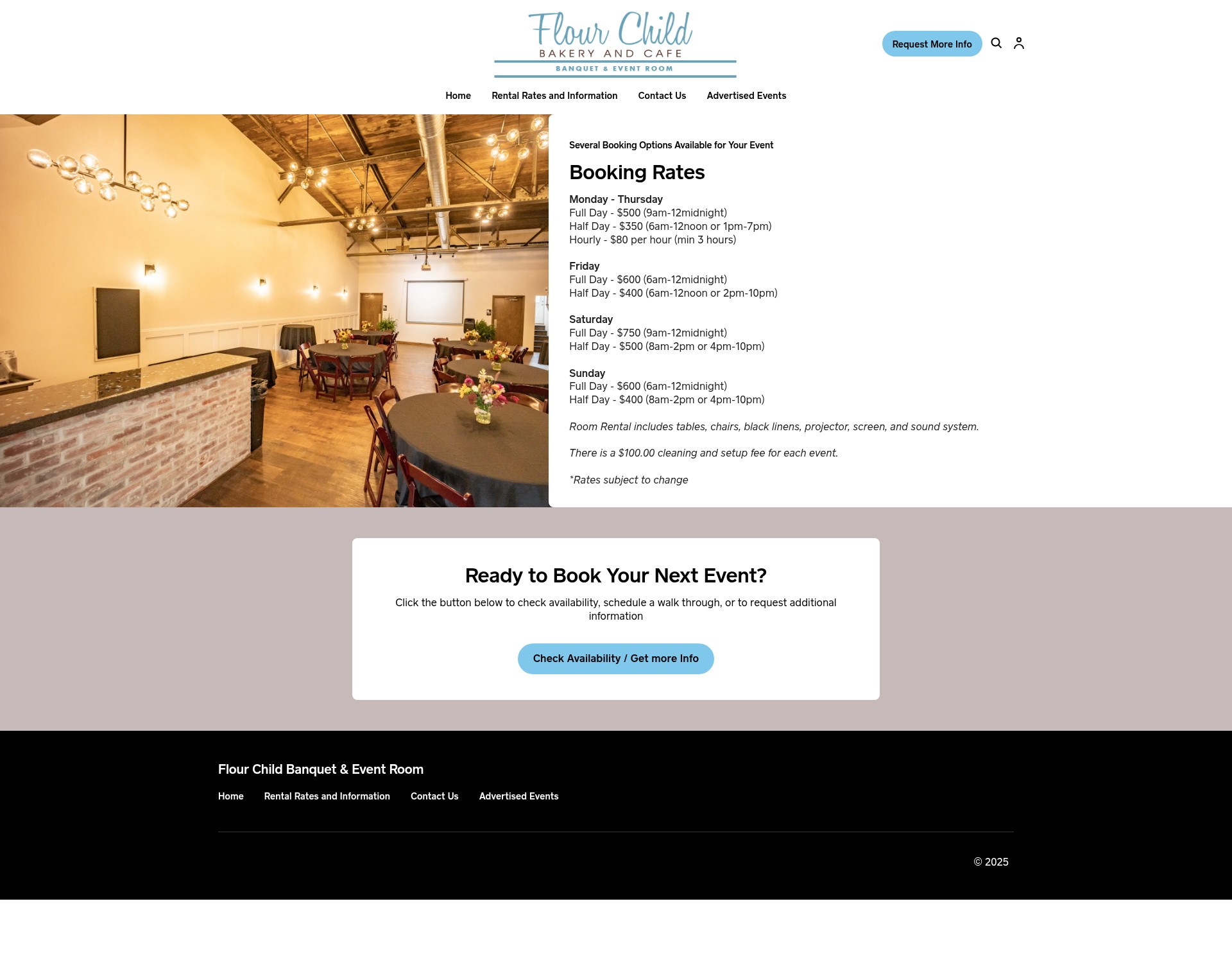 Screenshot of www.flourchildeventroom.com