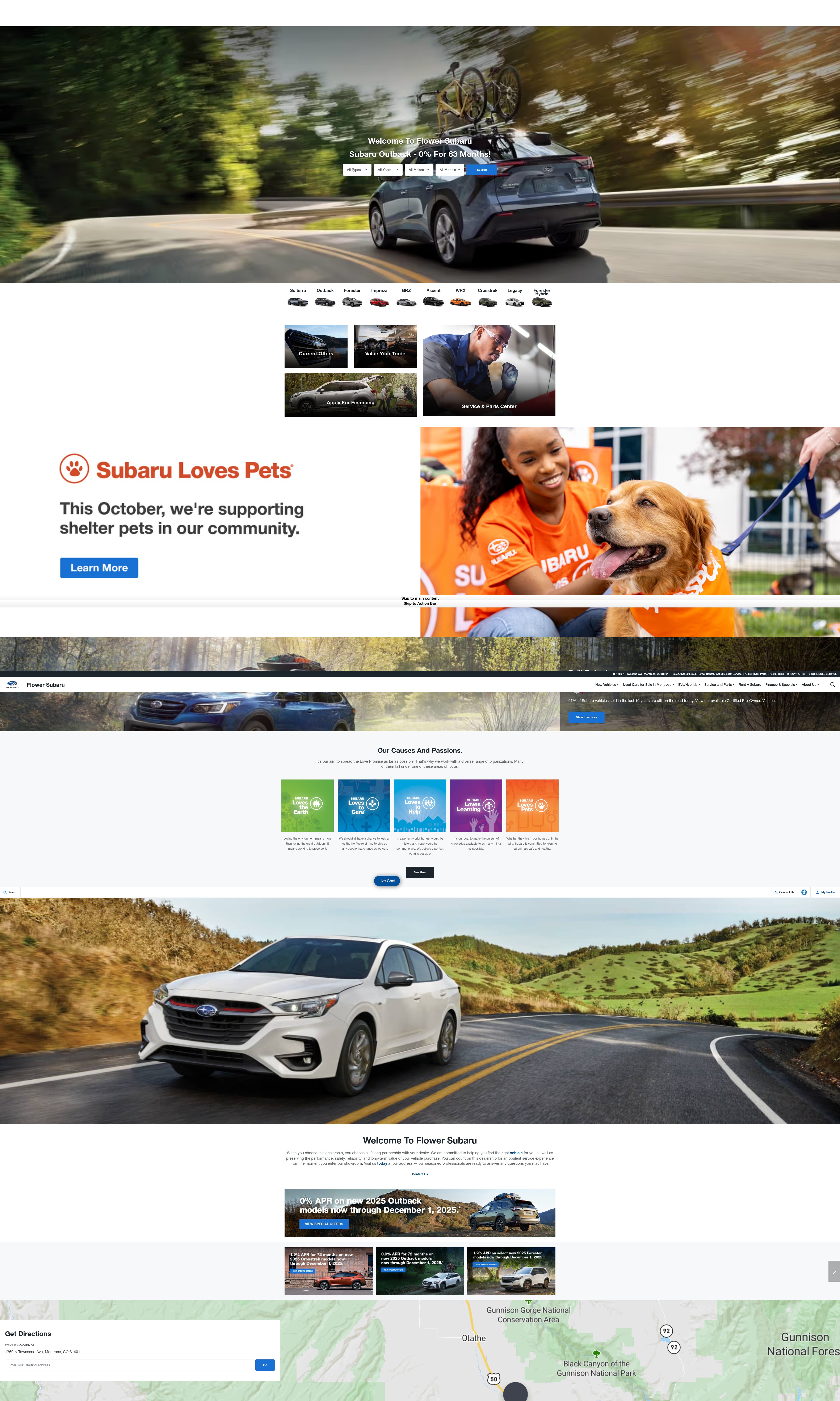 Screenshot of www.flowermotorsubaru.com