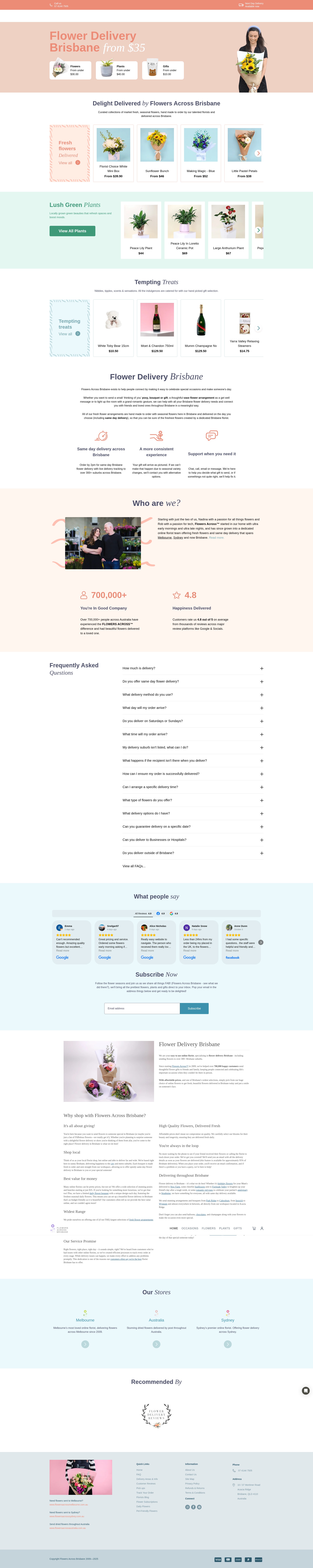 Screenshot of www.flowersacrossbrisbane.com.au