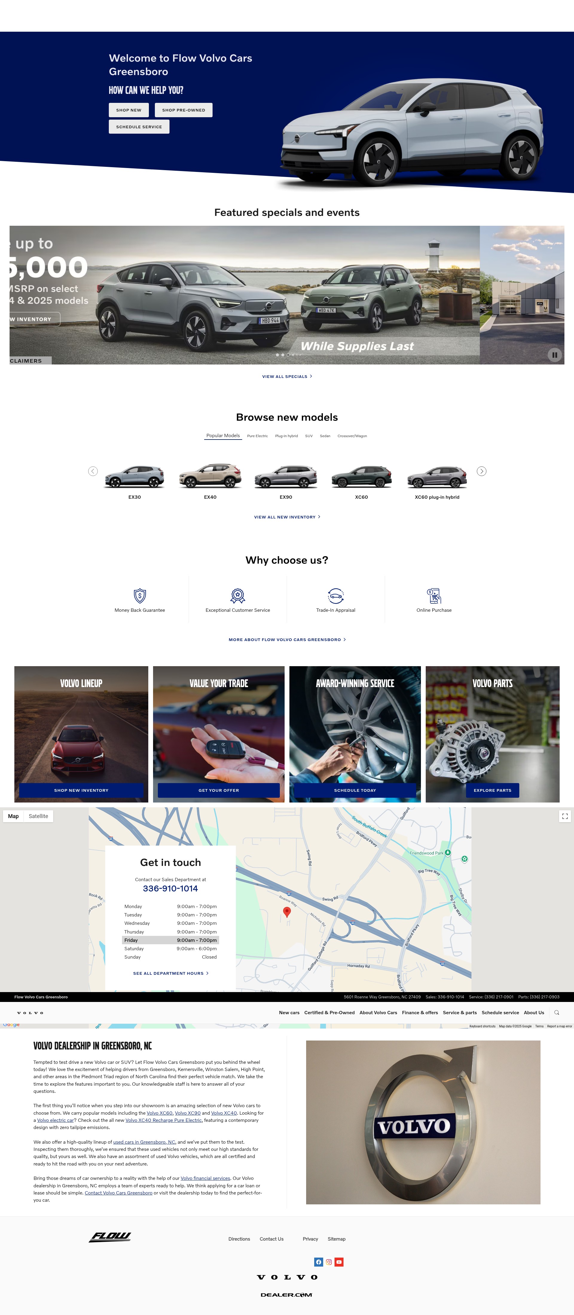 Screenshot of www.flowvolvocarsgreensboro.com