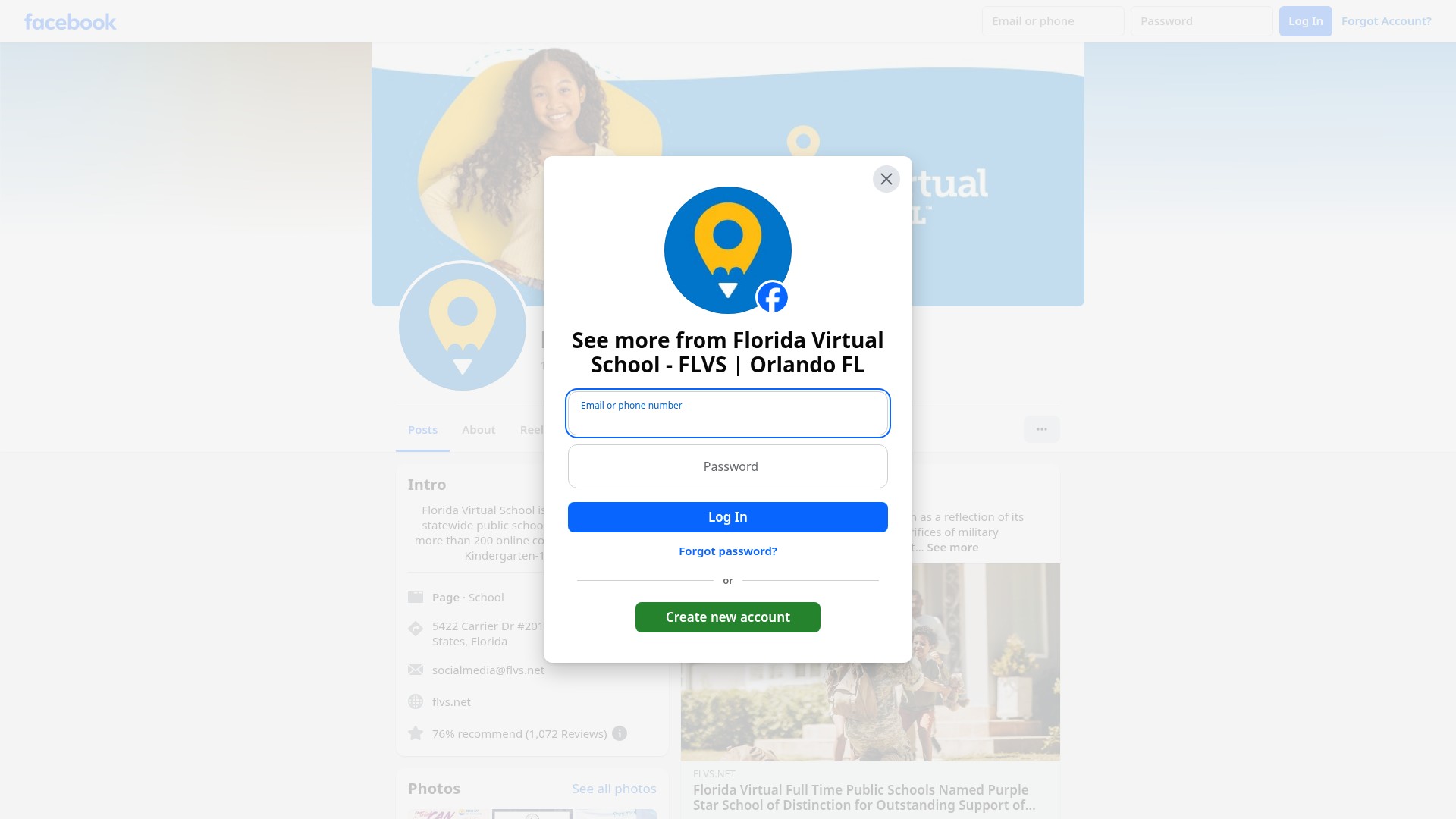 Screenshot of www.flvs.net