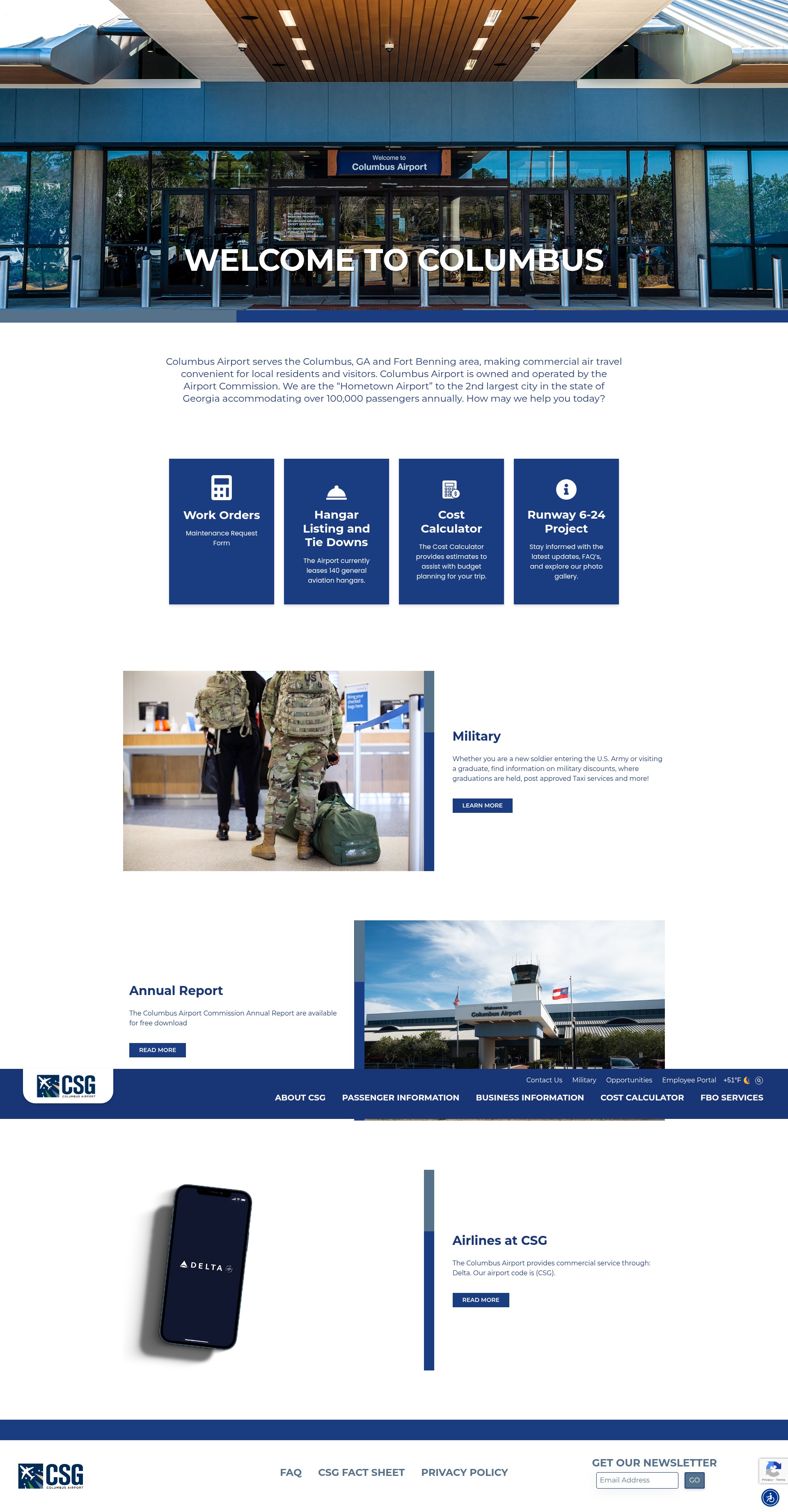 Screenshot of www.flycolumbusga.com