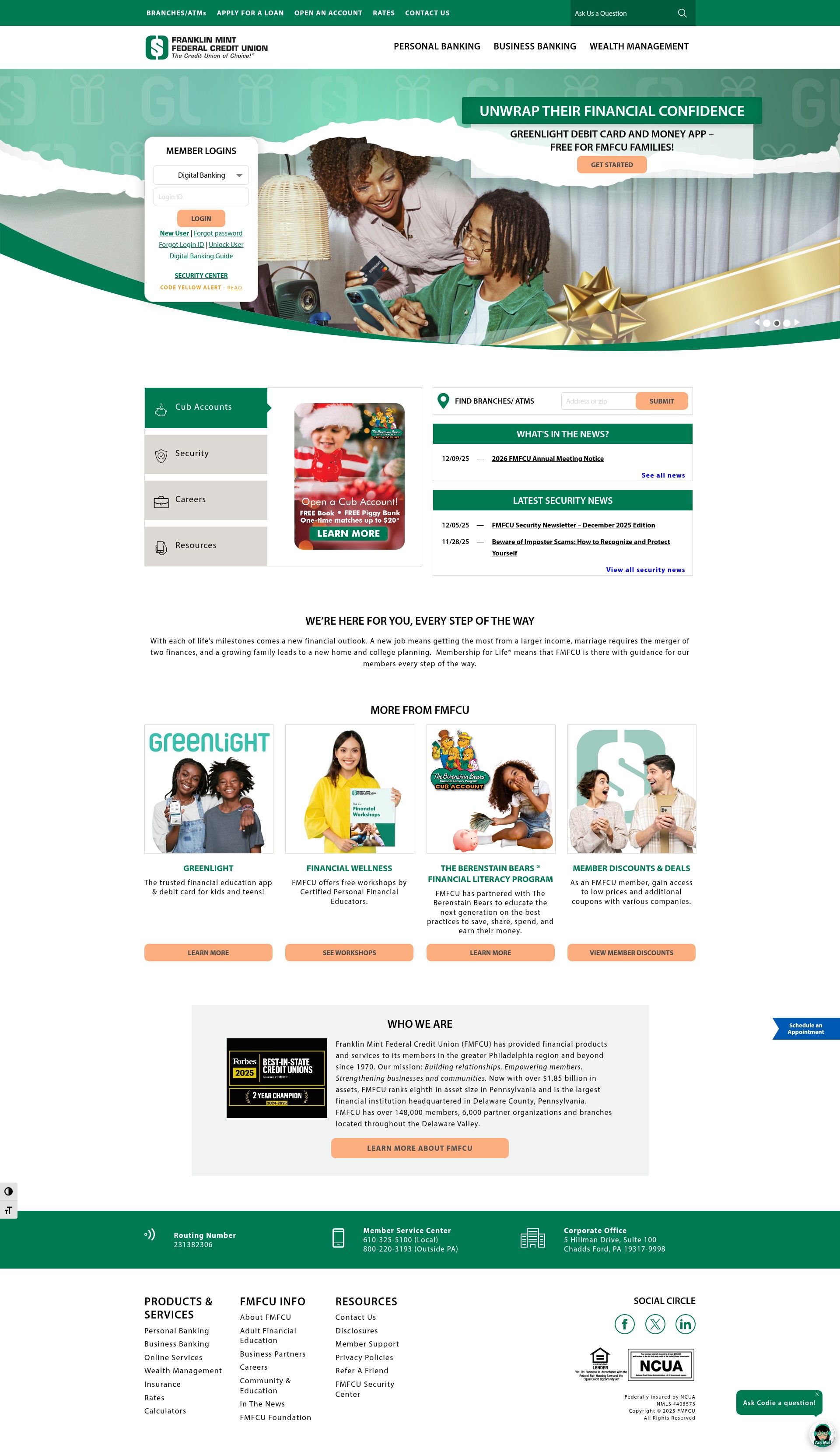Screenshot of www.fmfcu.org