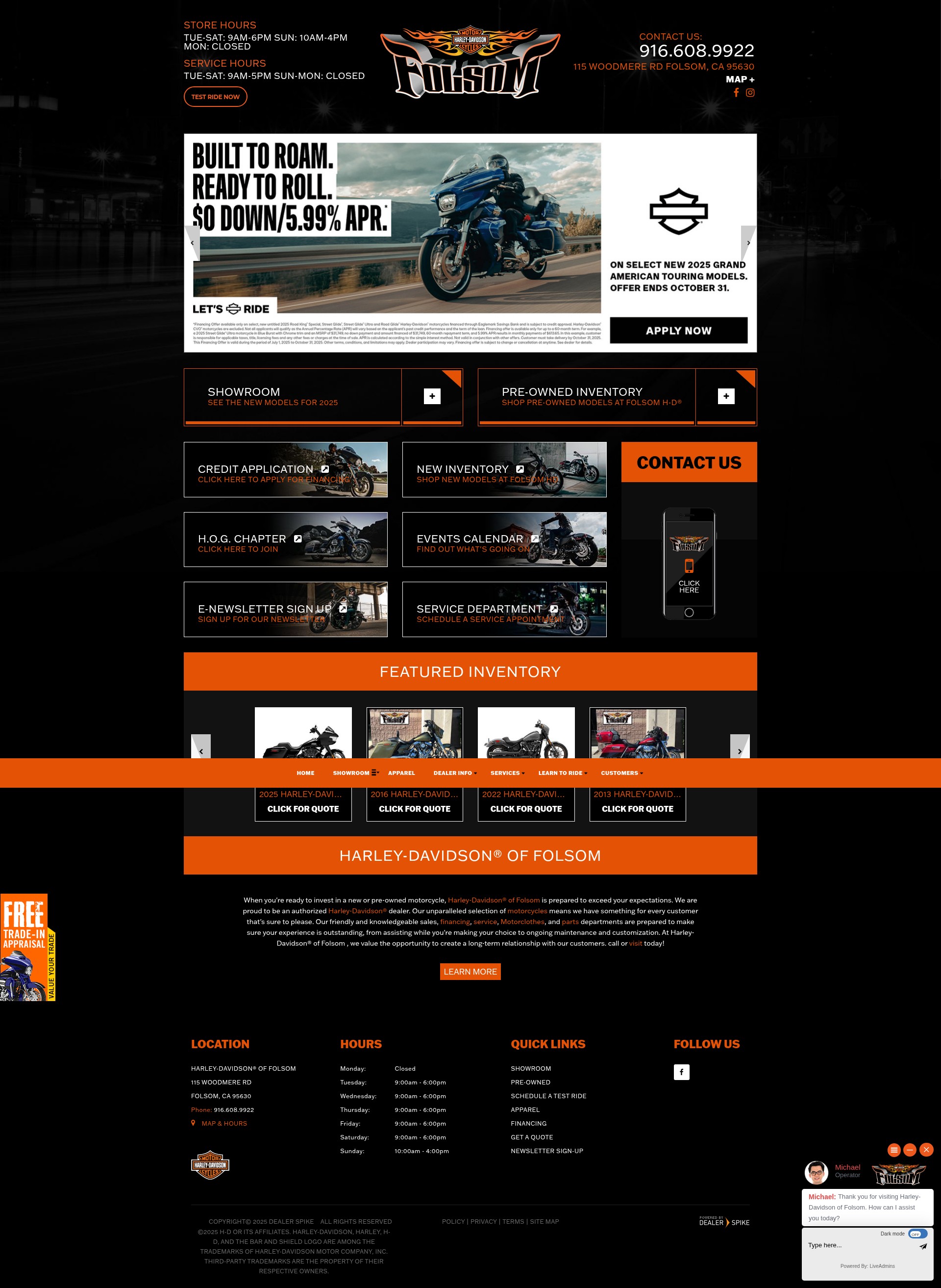 Screenshot of www.folsomhd.com