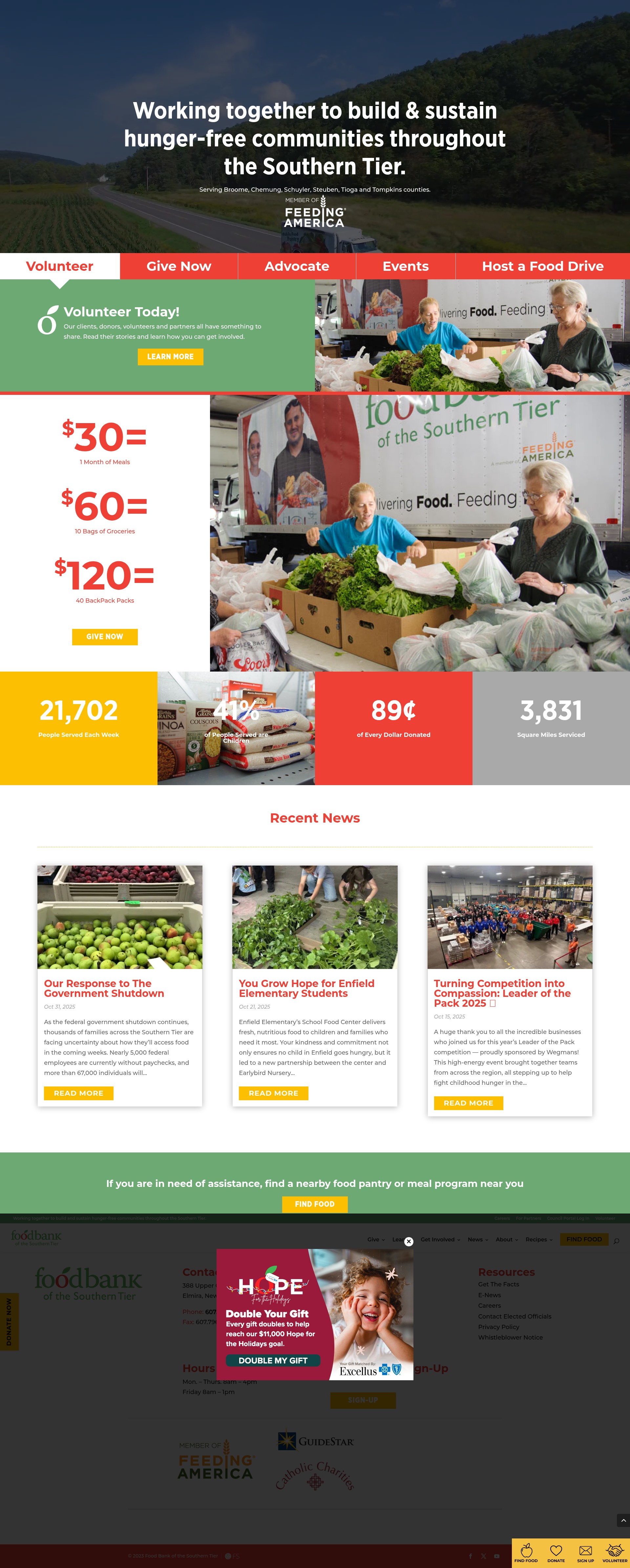 Screenshot of www.foodbankst.org