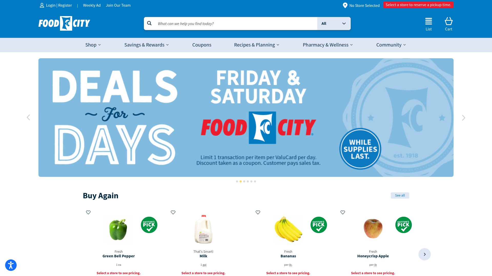 Screenshot of www.foodcity.com