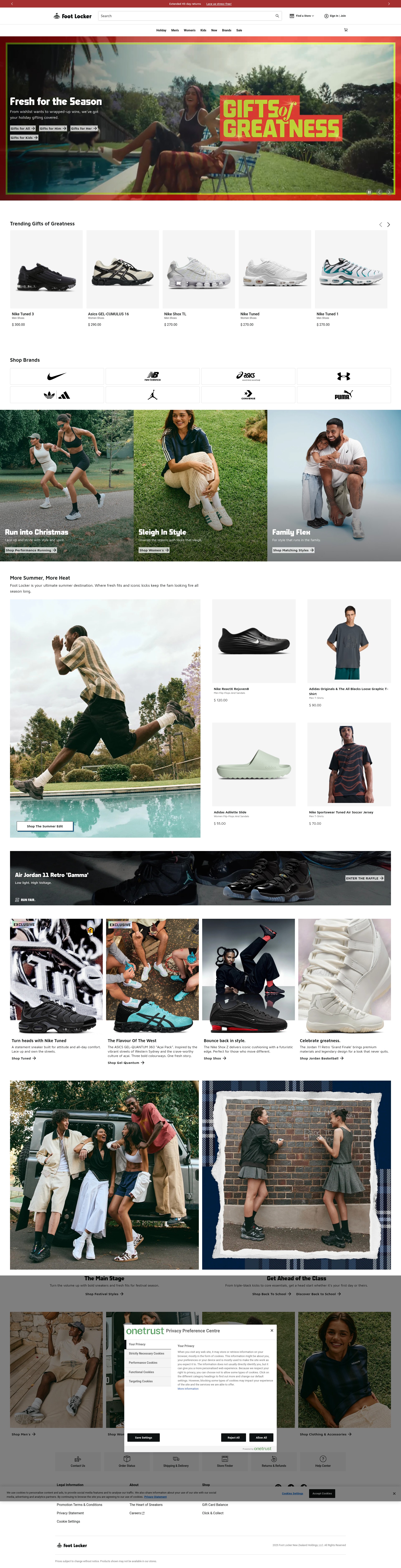 Screenshot of www.footlocker.co.nz