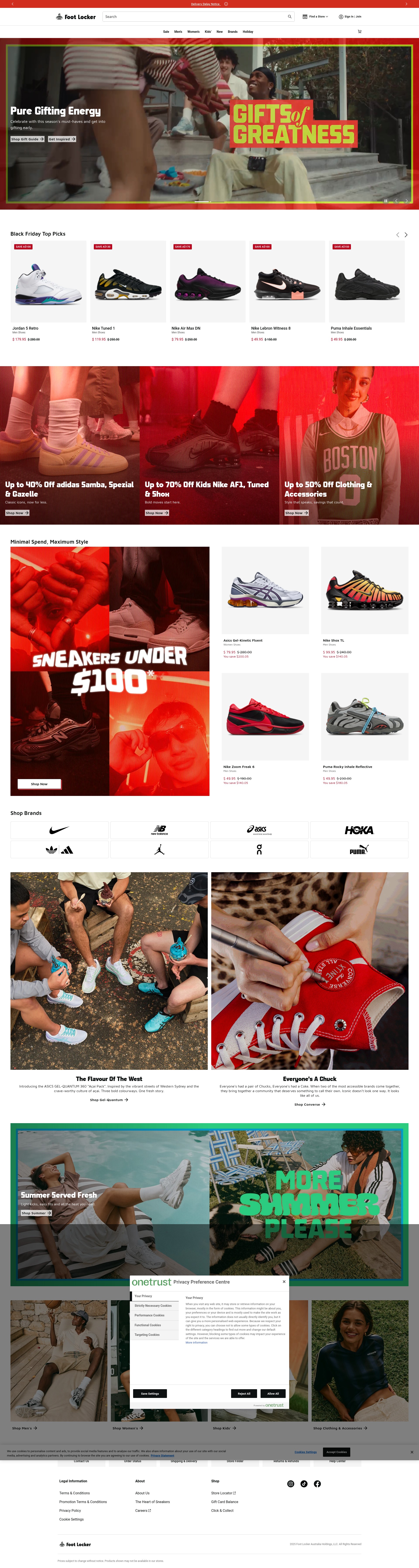 Screenshot of www.footlocker.com.au