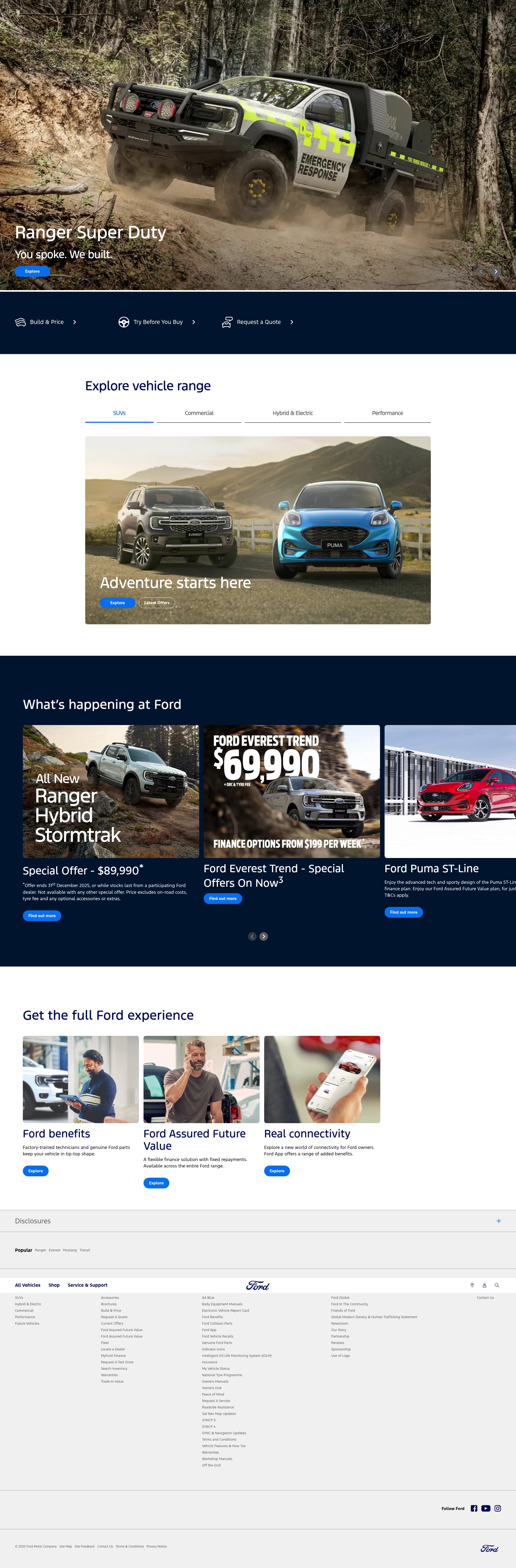 Screenshot of www.ford.co.nz